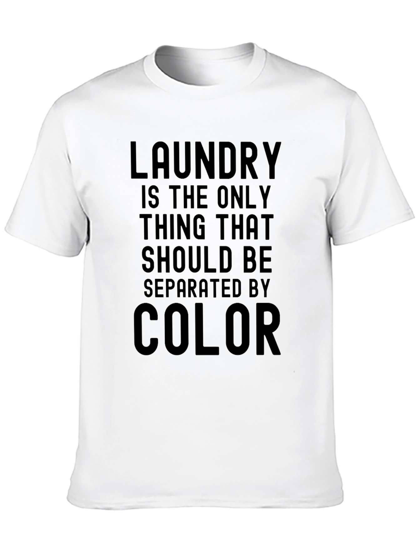 Black Laundry Separation T-Shirt - Color Matters Only Here view 10
