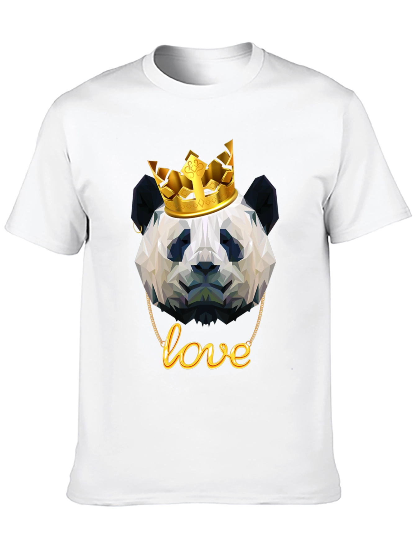 Black Panda King T-Shirt - Geometric Design view 10