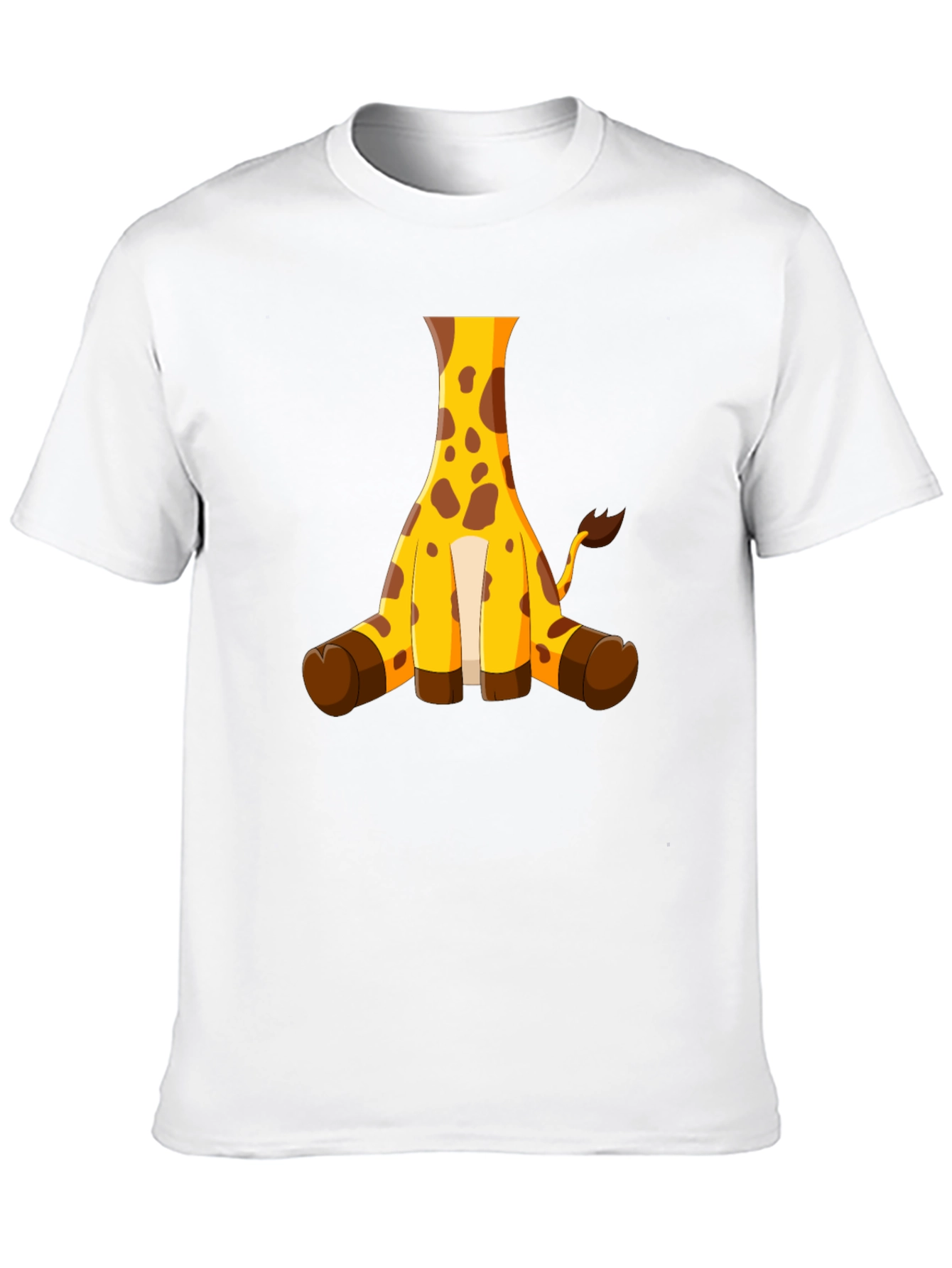 Black Giraffe Cartoon Black T-Shirt view 10