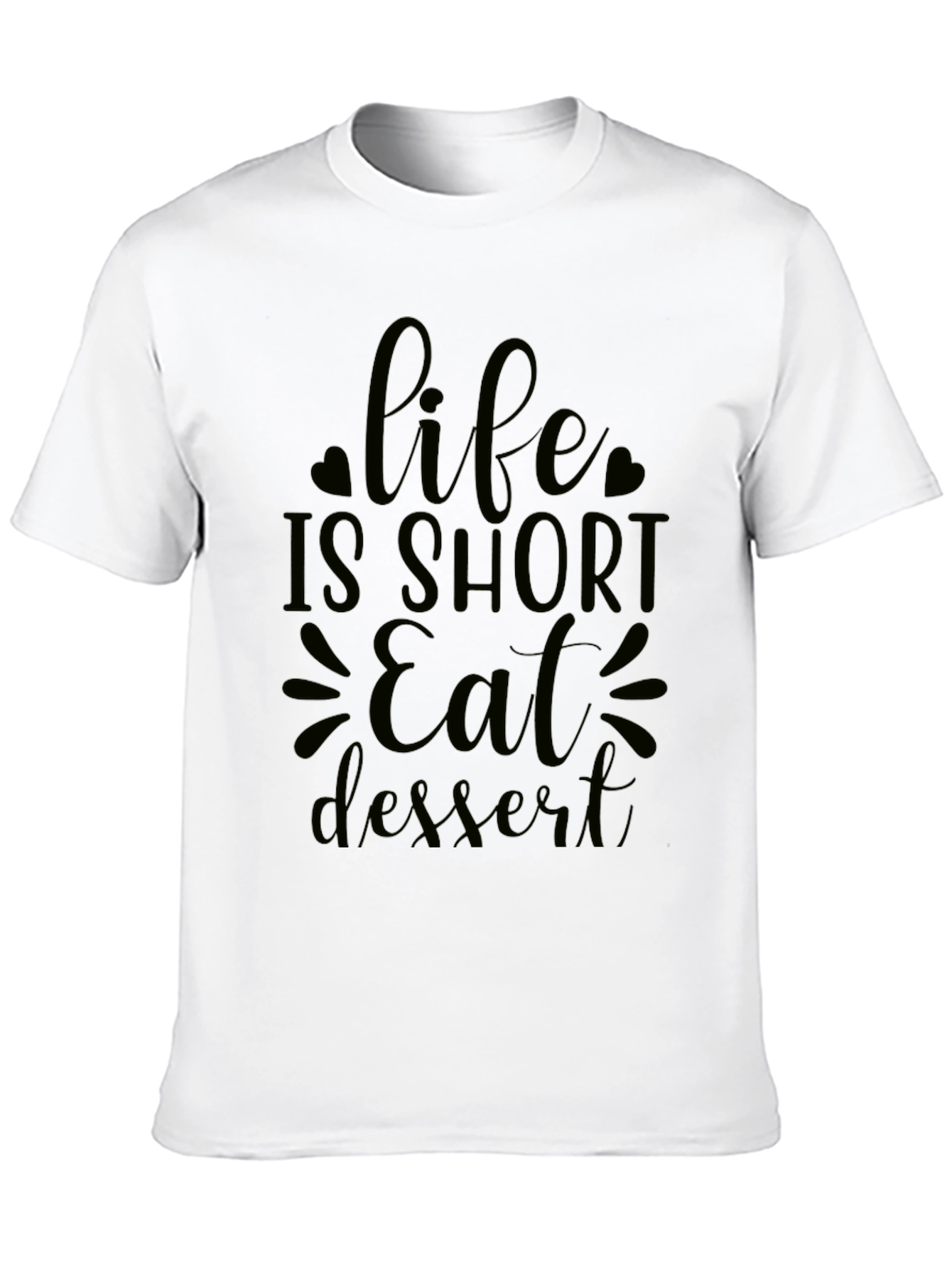 Black Life is Short Eat Dessert Black Graphic Tee view 10