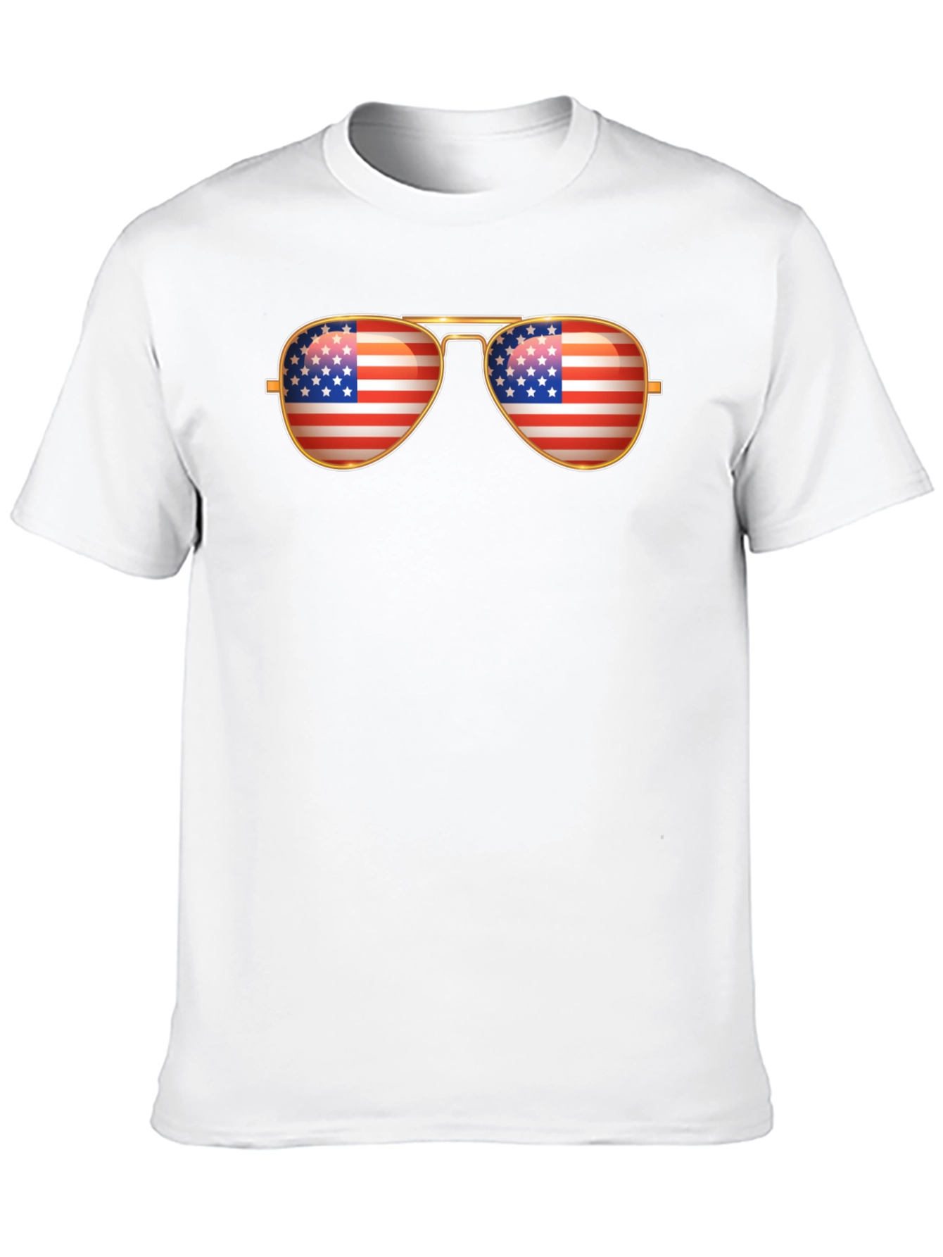 Black American Flag Aviator Sunglasses T-Shirt view 10