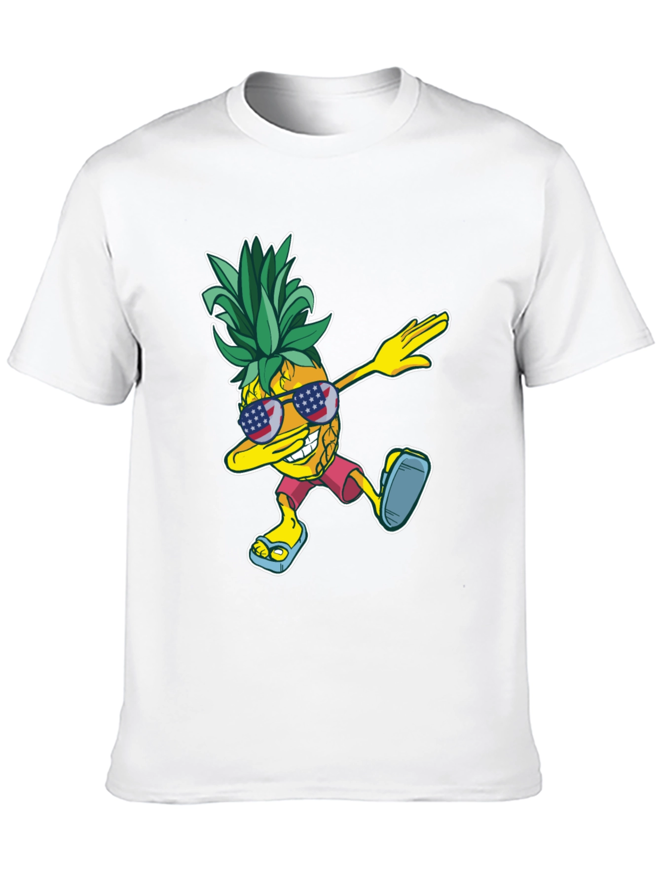 Black Dabbing Pineapple Graphic Tee - Patriotic Summer Style view 10