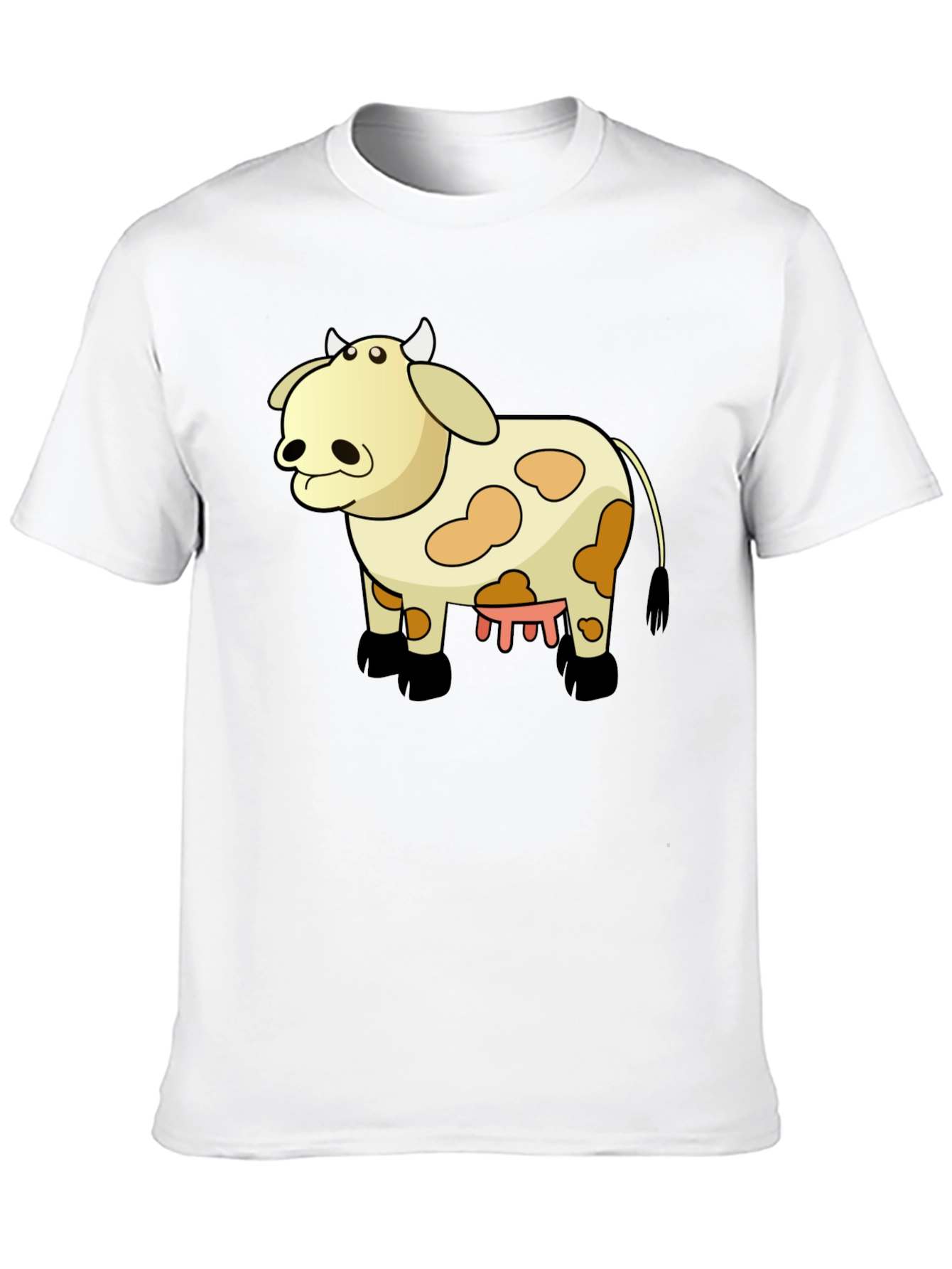 Black Funny Cow Cartoon Black T-Shirt view 10