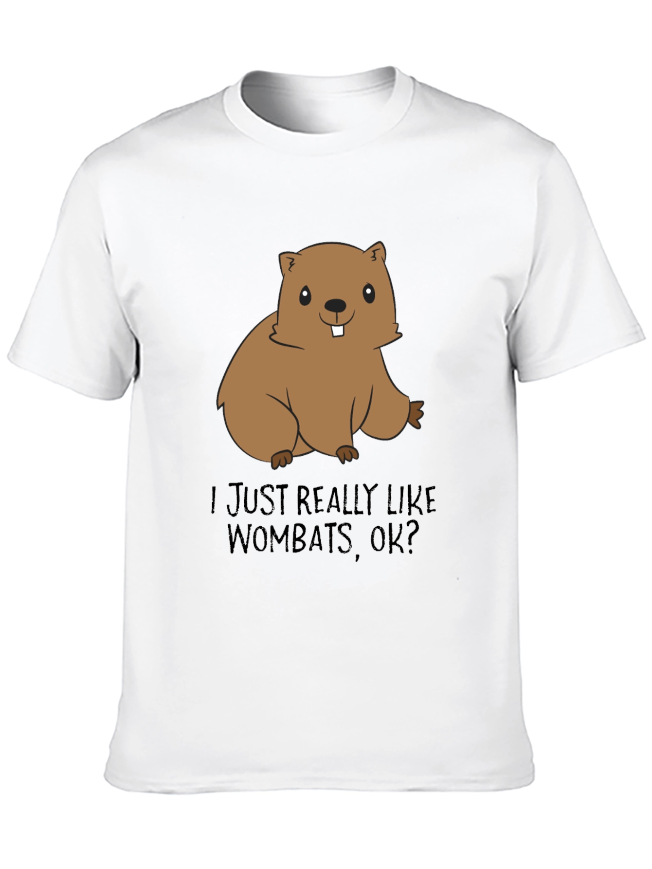 Black Wombat Lover T-Shirt - Cute Cartoon Animal Tee view 10