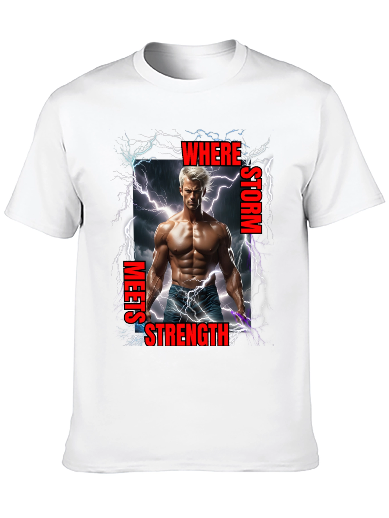 Black Storm Meets Strength Graphic T-Shirt view 10
