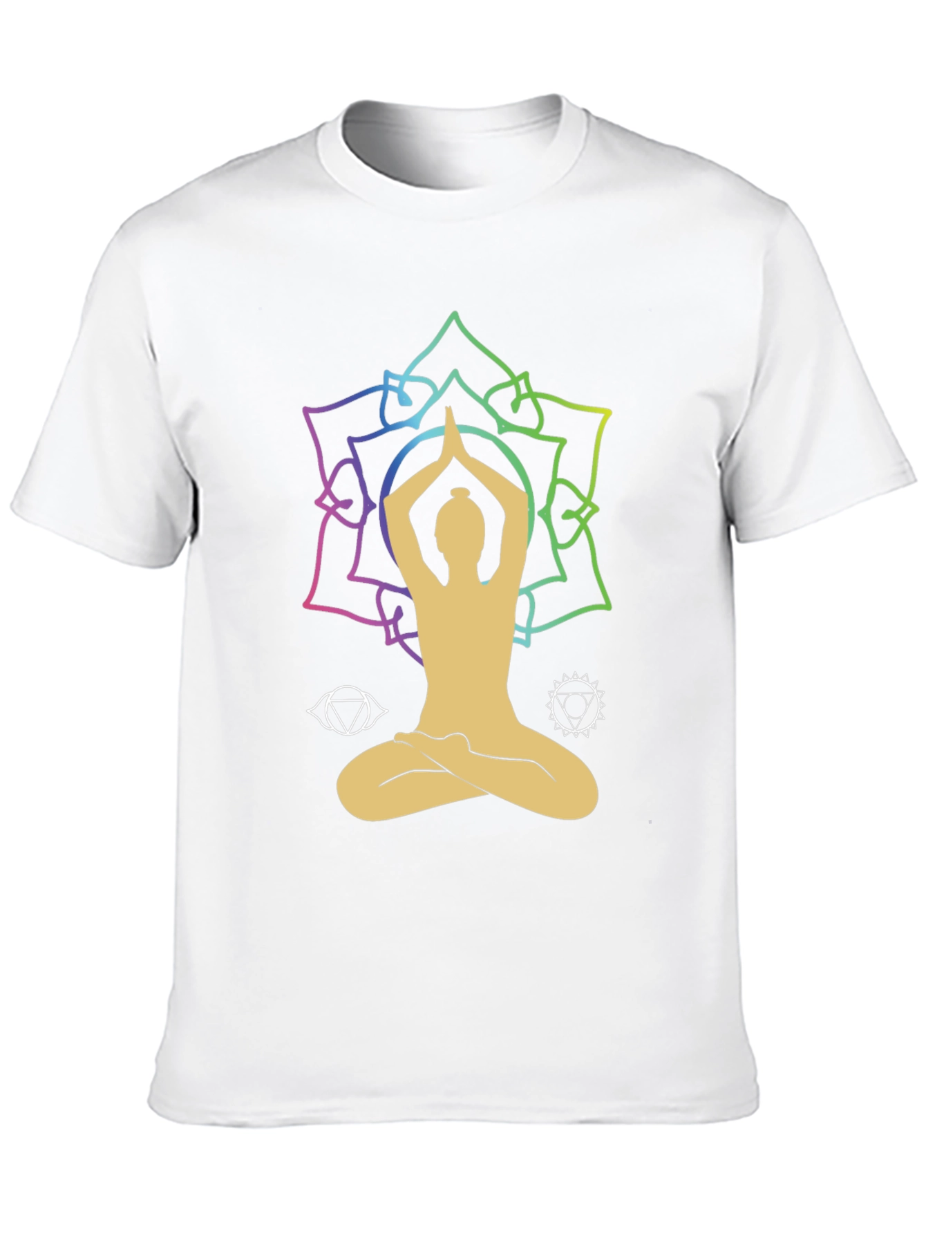 Black Yoga Lotus Chakra T-Shirt view 10