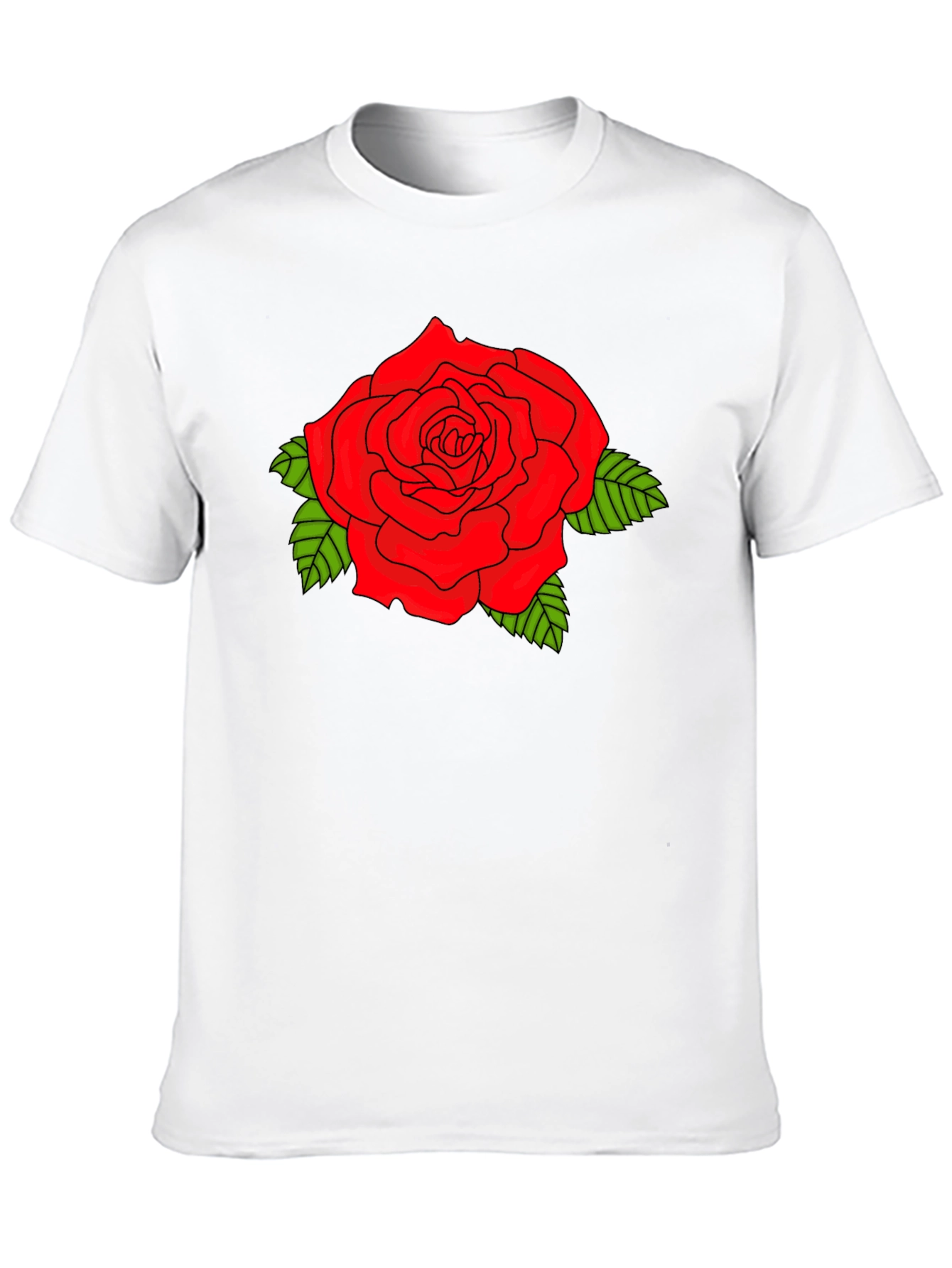 Black Bold Red Rose Graphic Black T-Shirt view 10