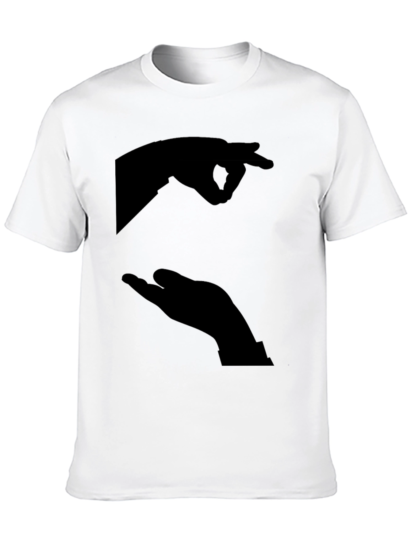 Black Funny Silhouette Hands Black T-Shirt view 10