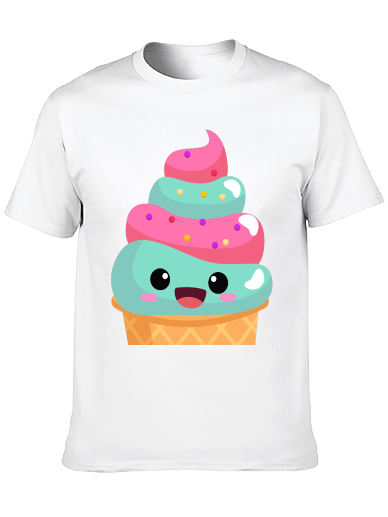 Black Cute Ice Cream Cone Graphic Tee - Fun Summer Shirt view 10
