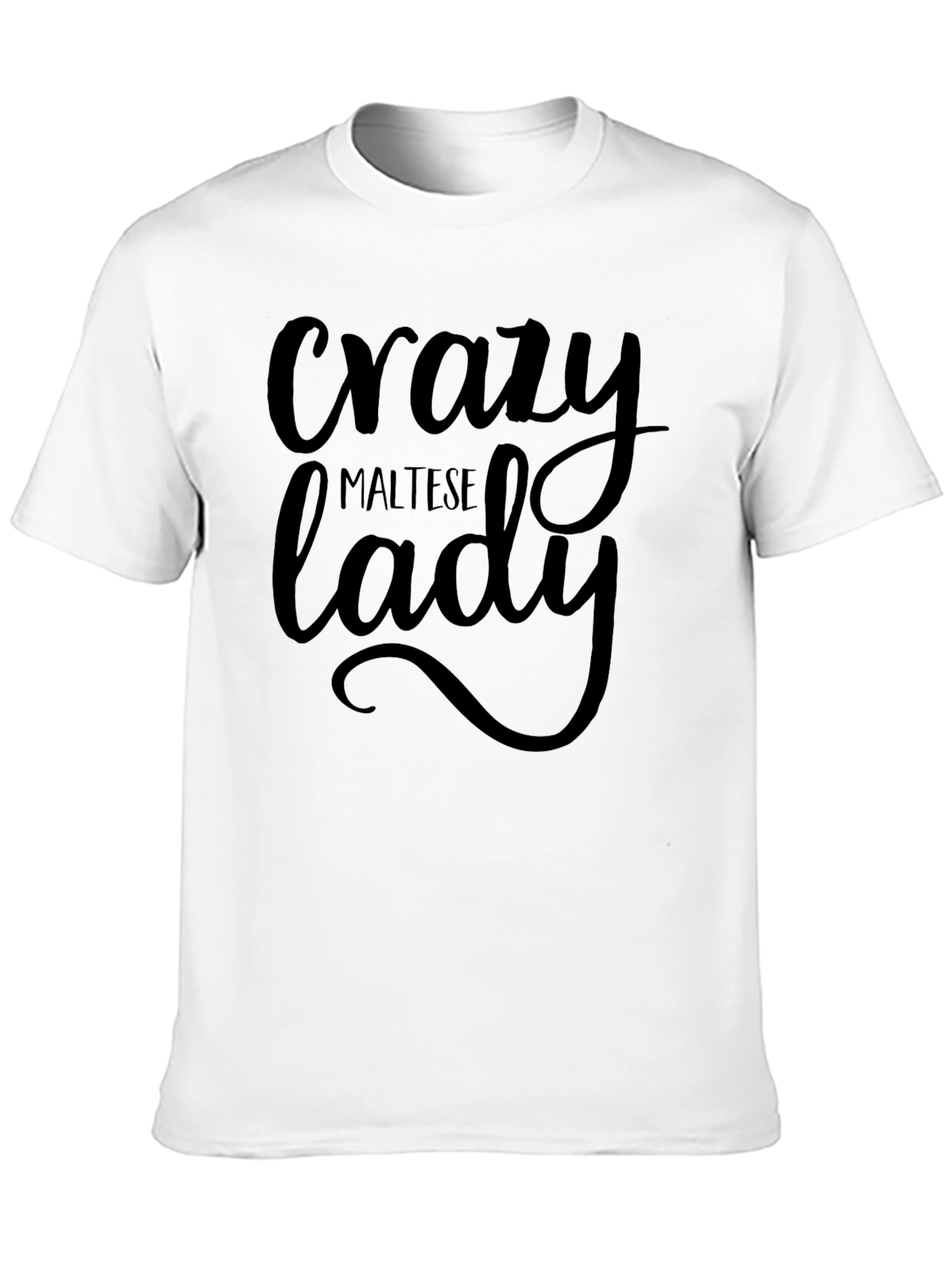 Black Crazy Maltese Lady Black T-Shirt view 10