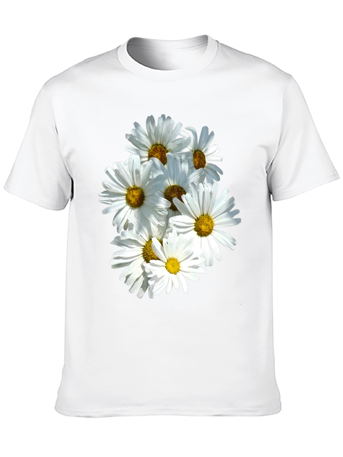 Black Daisy Flower T-Shirt - Black Cotton Graphic Tee view 10