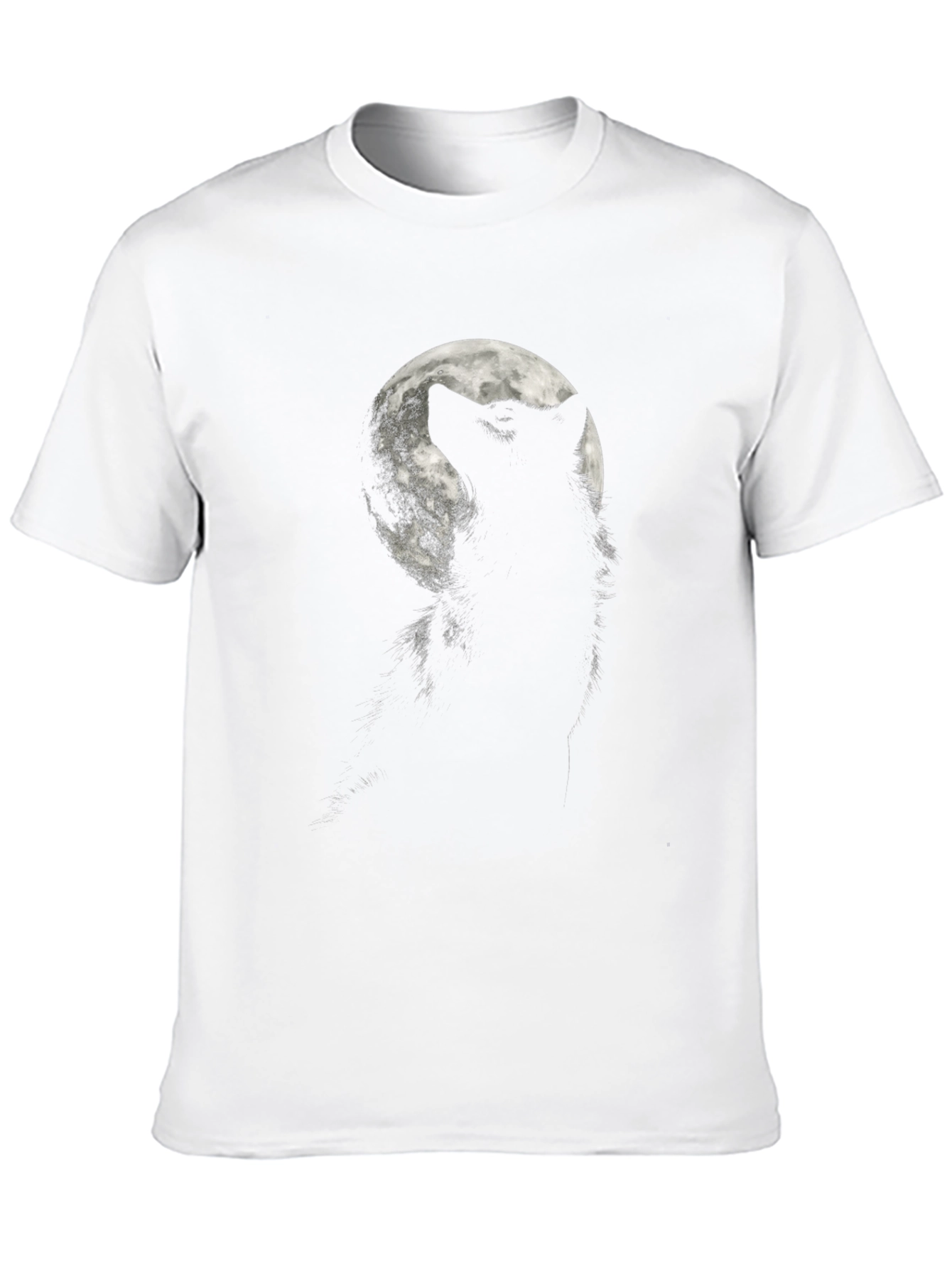 Black Wolf Moon Graphic Tee - Black Cotton T-Shirt view 10