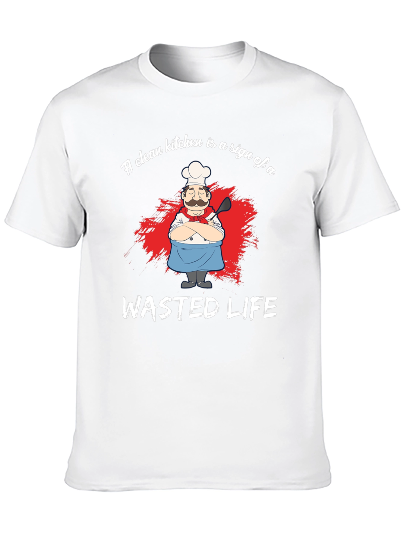Black Funny Chef Graphic T-Shirt - Wasted Life Kitchen Humor view 10