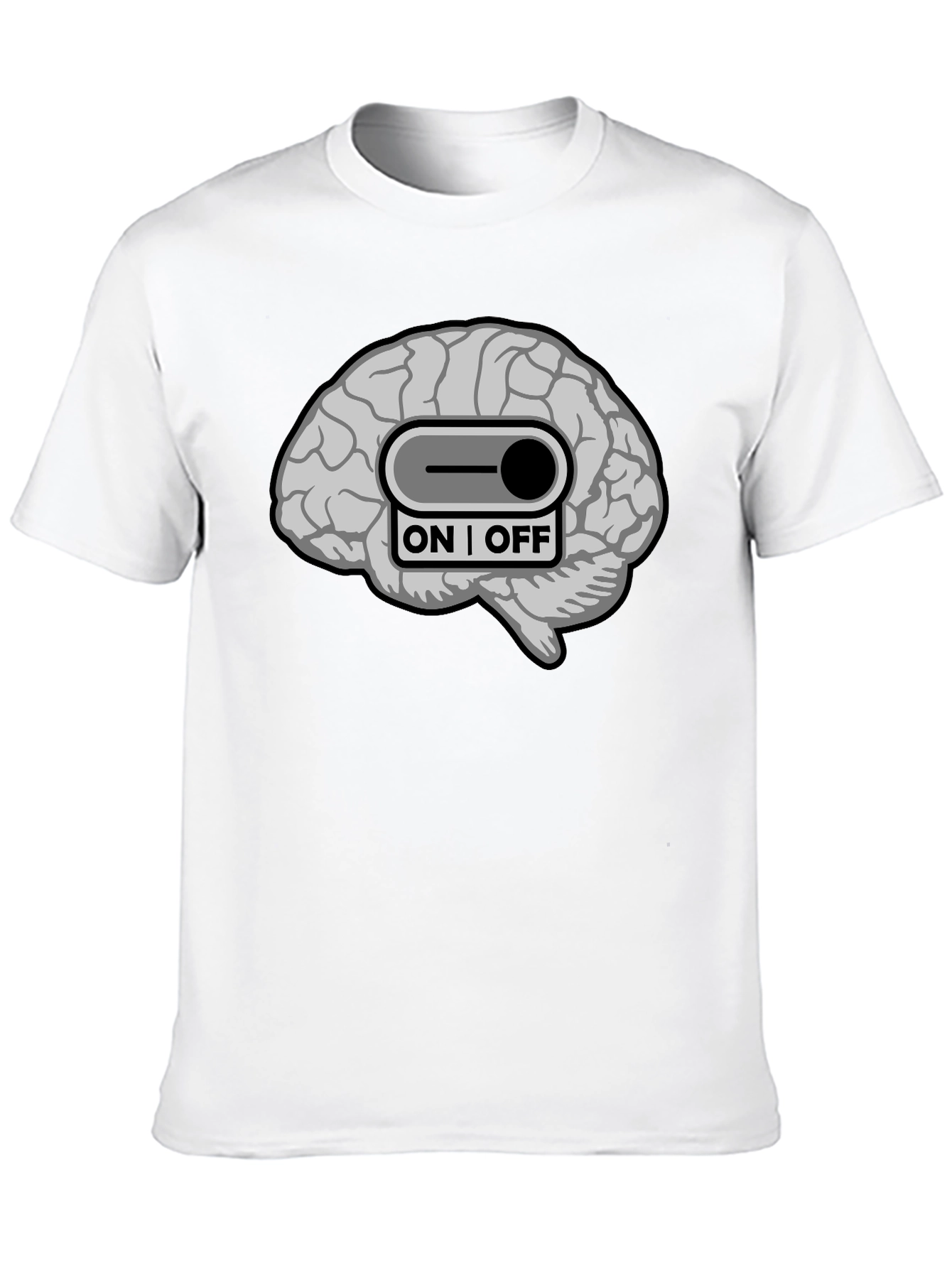 Black Brain On/Off Switch Graphic T-Shirt - Mens view 10