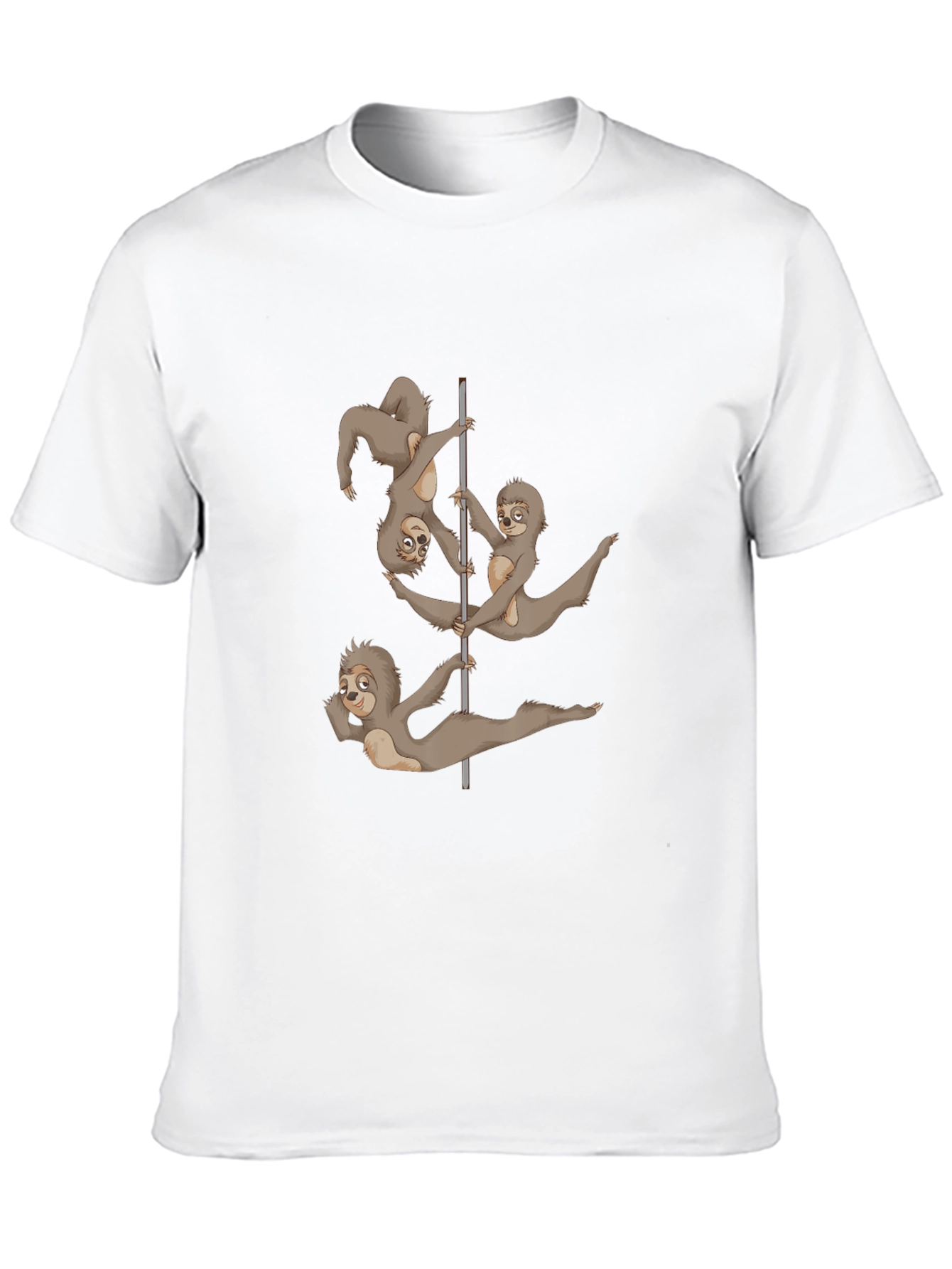 Black Funny Sloth Pole Dancing Black T-Shirt view 10