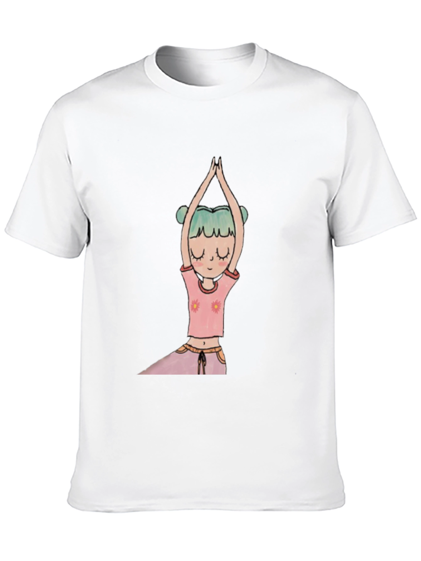 Black Yoga Girl Graphic Tee - Black Cotton Blend view 10