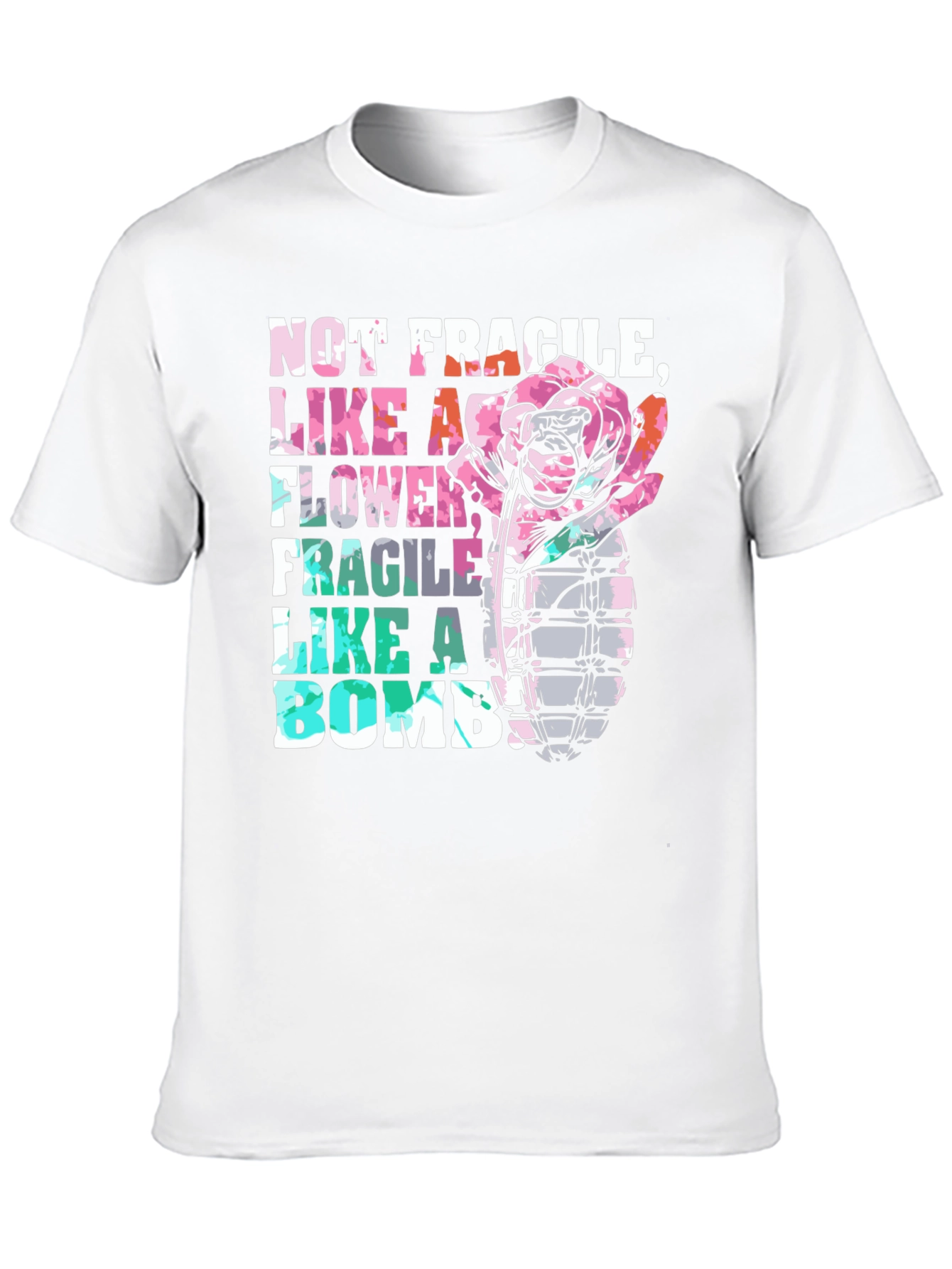 Black Not Fragile Like a Flower Bomb Graphic Tee view 10