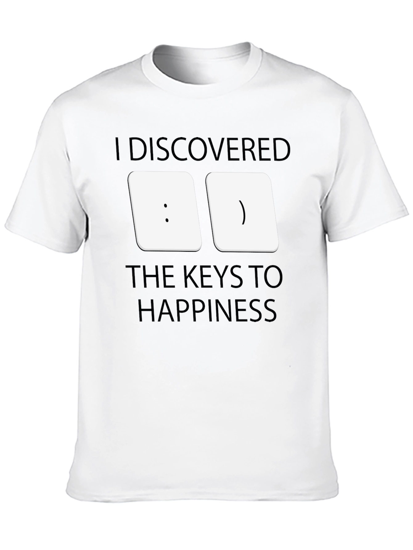 Black Happiness Keys T-Shirt - Black Graphic Tee view 10