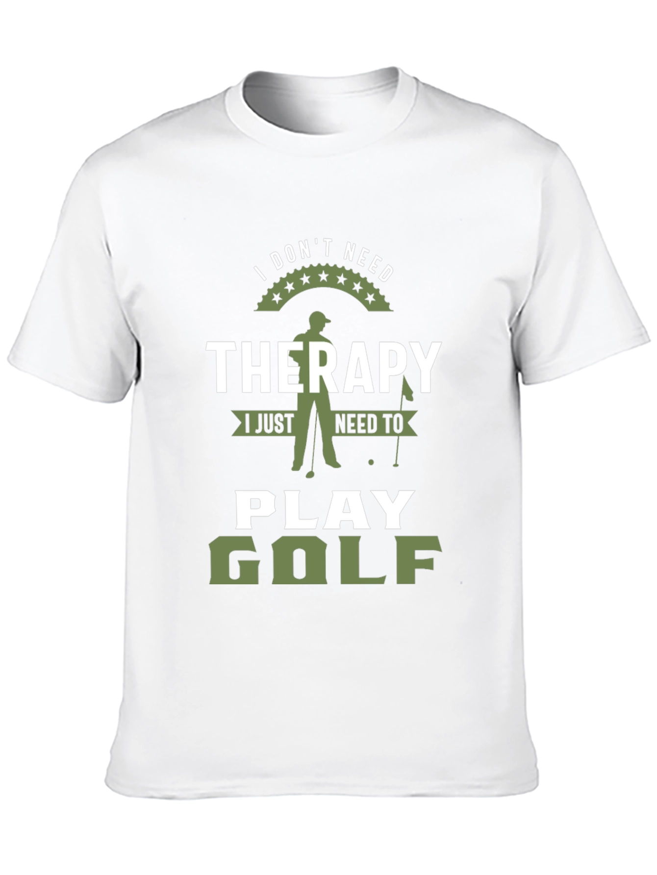 Black Funny Golf Therapy Graphic T-Shirt view 10