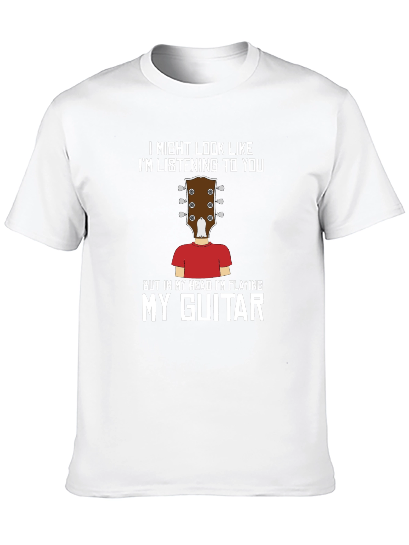 Black I'm Playing My Guitar Funny T-Shirt view 10