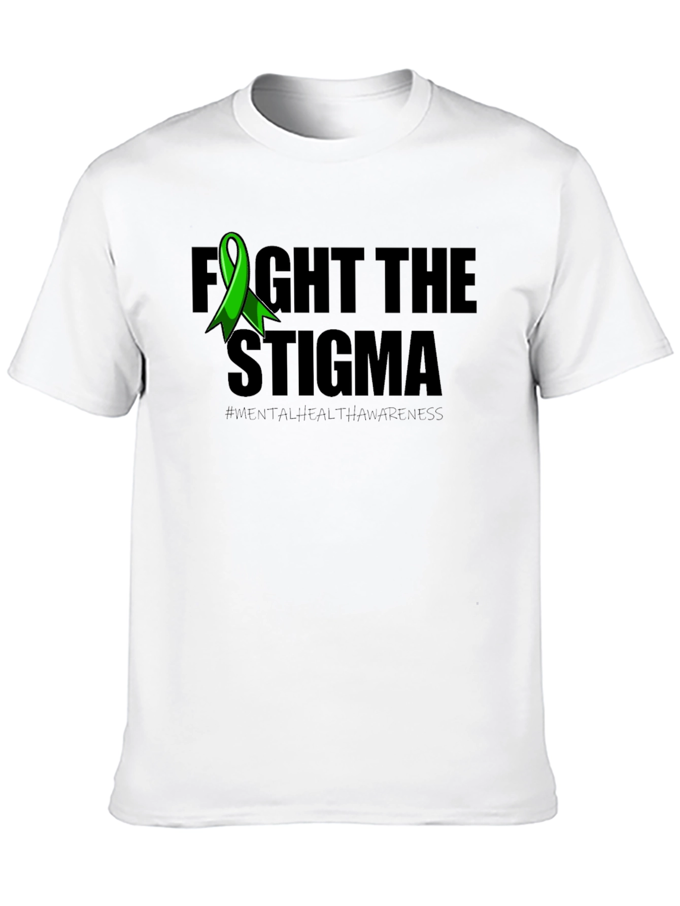 Black Fight the Stigma Mental Health Awareness T-Shirt view 10