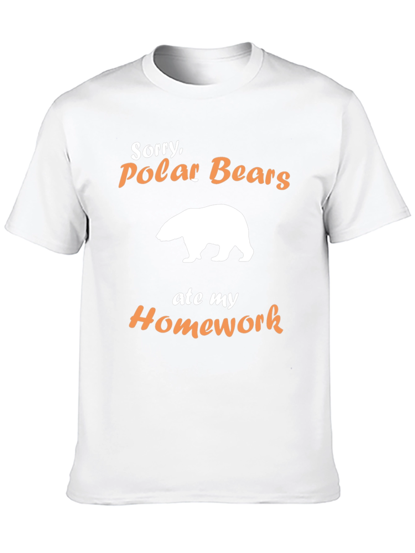 Black Funny Polar Bear Homework T-Shirt view 10