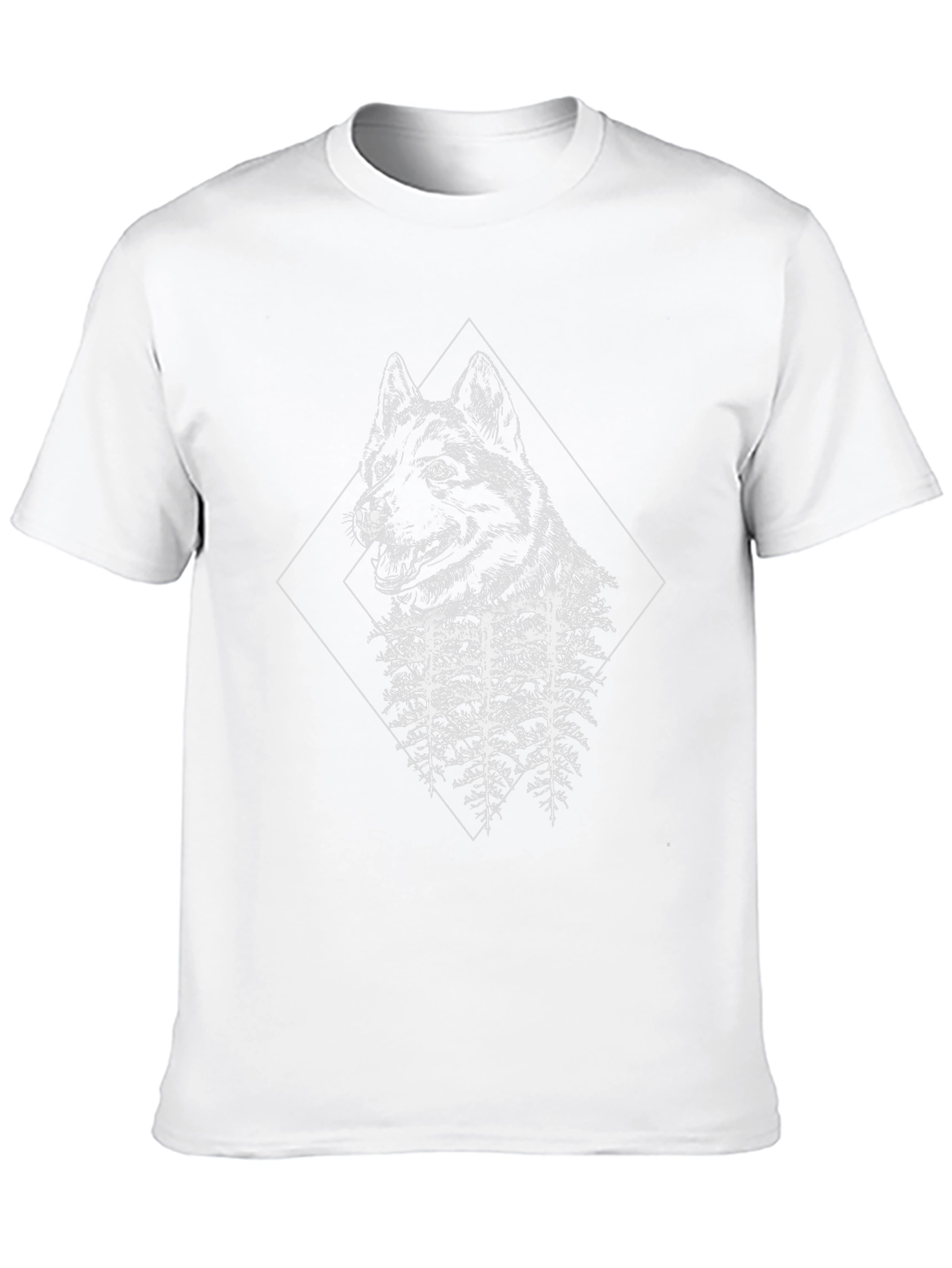 Black Wolf & Forest Graphic Black T-Shirt view 10