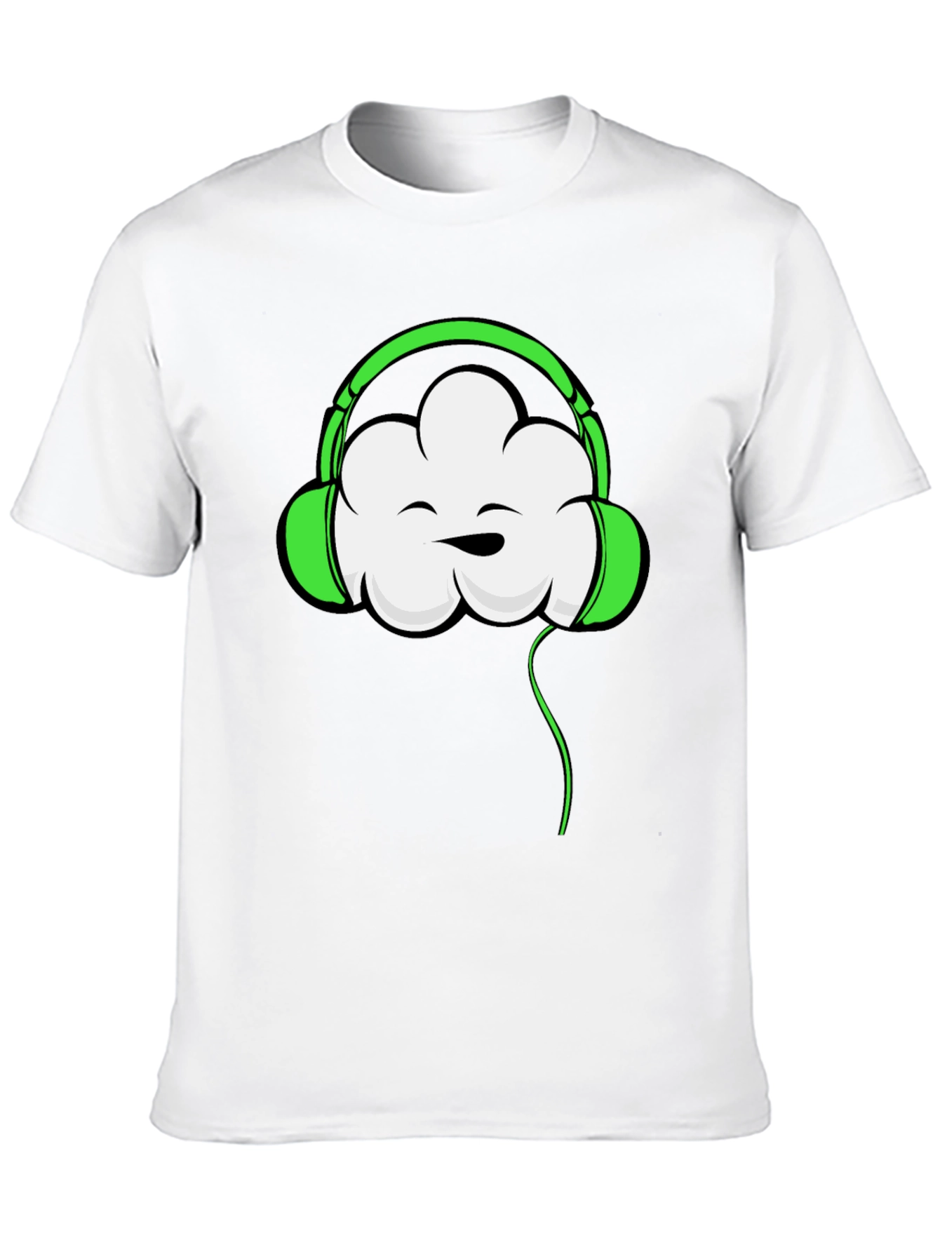 Black Funky Cloud Headphones Graphic T-Shirt view 10