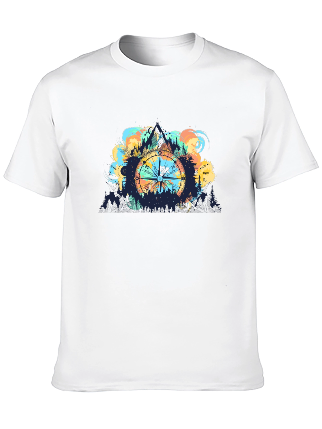 Black Adventure Compass Graphic Black T-Shirt view 10