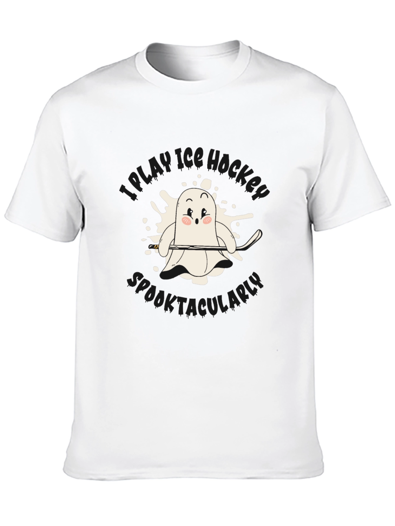 Black I Live Hockey Spooktacularly Black Tee view 10