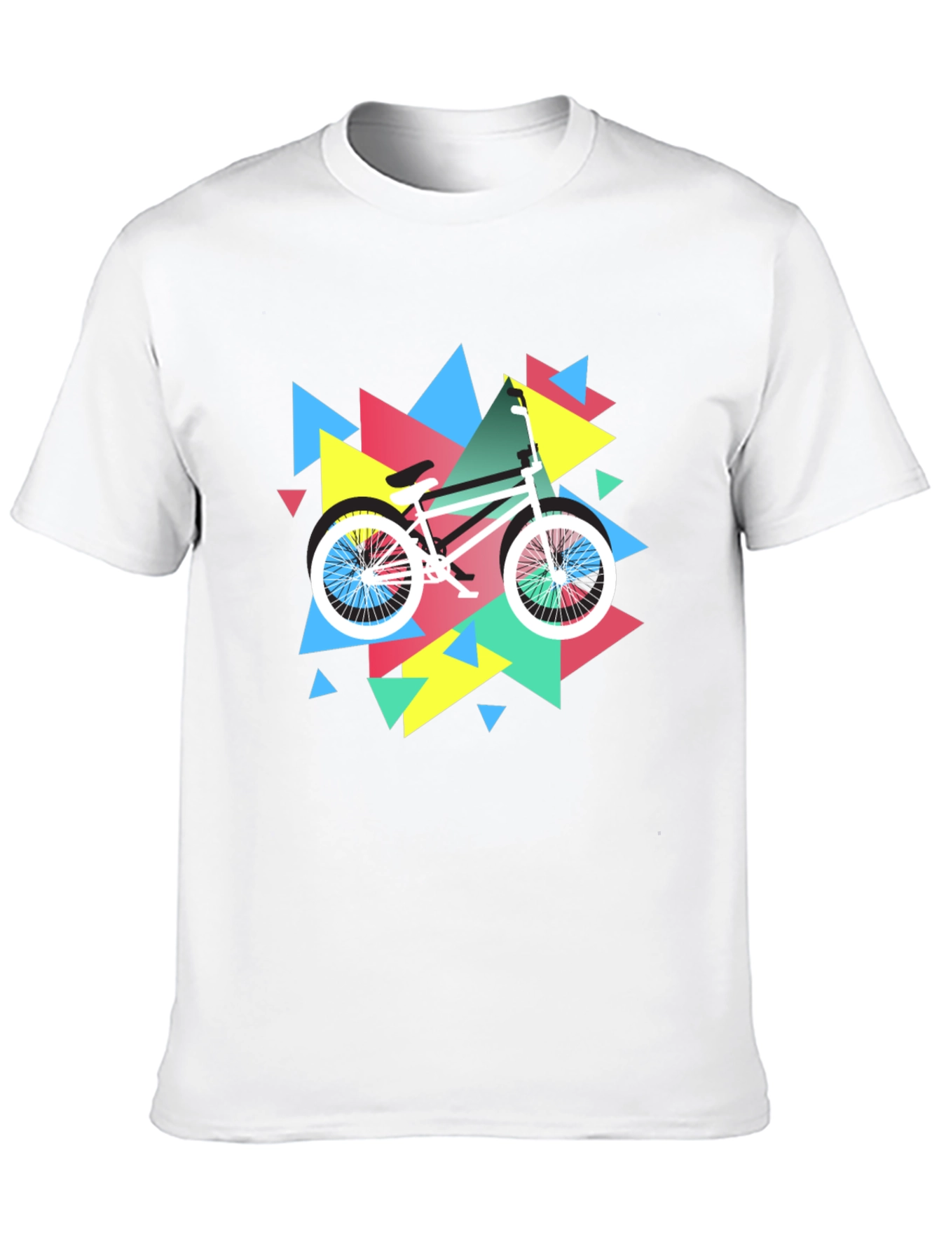 Black Retro Bike Graphic Tee - Black Cotton T-Shirt view 10