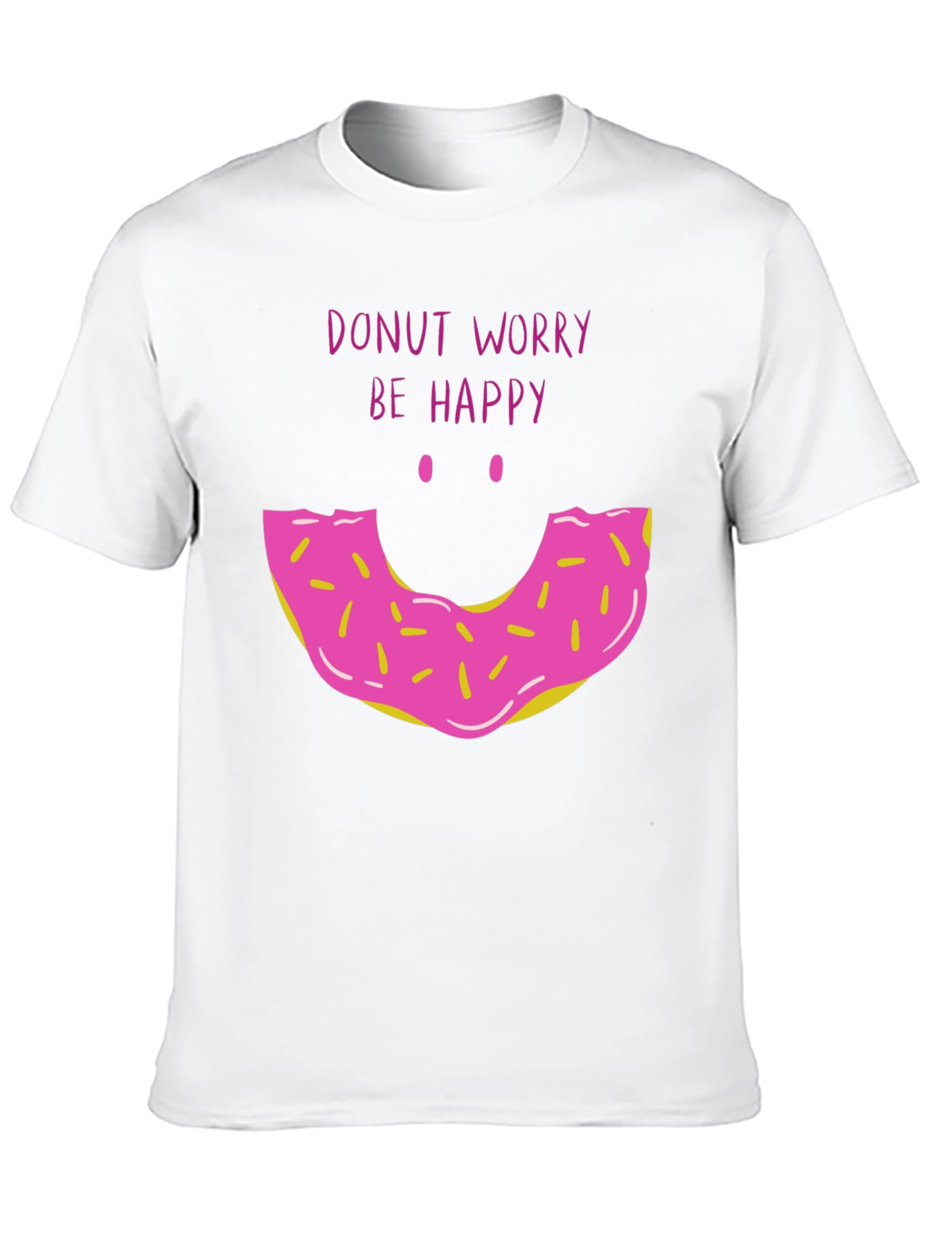 Black Donut Worry Be Happy Graphic T-Shirt view 10