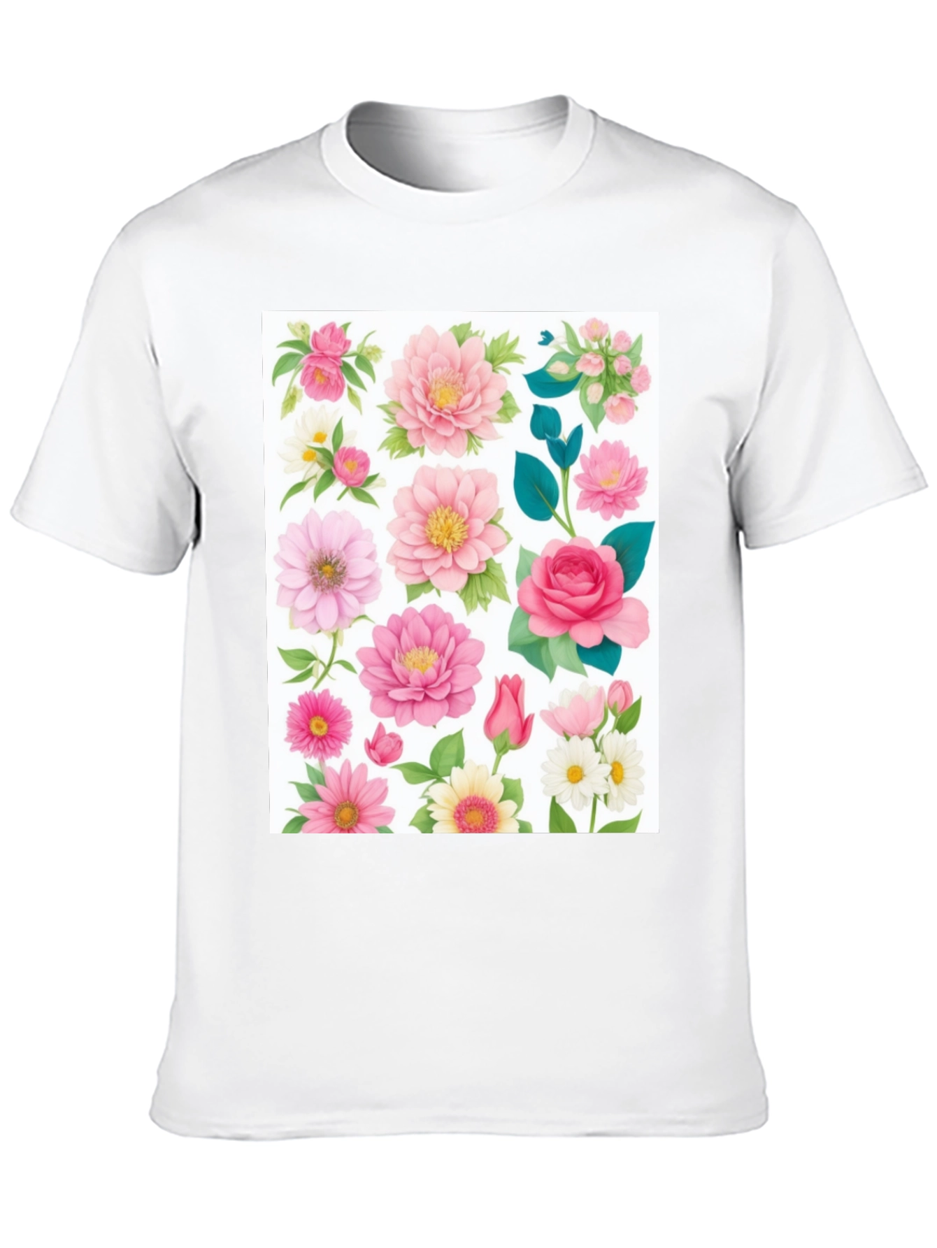 Black Floral Print Black T-Shirt view 10