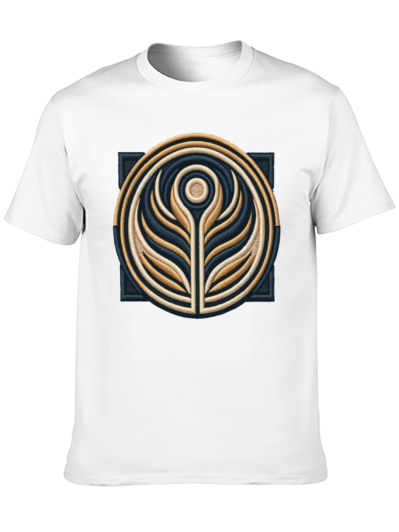 Black Abstract Embroidered Graphic Tee - Soft Cotton Blend view 10