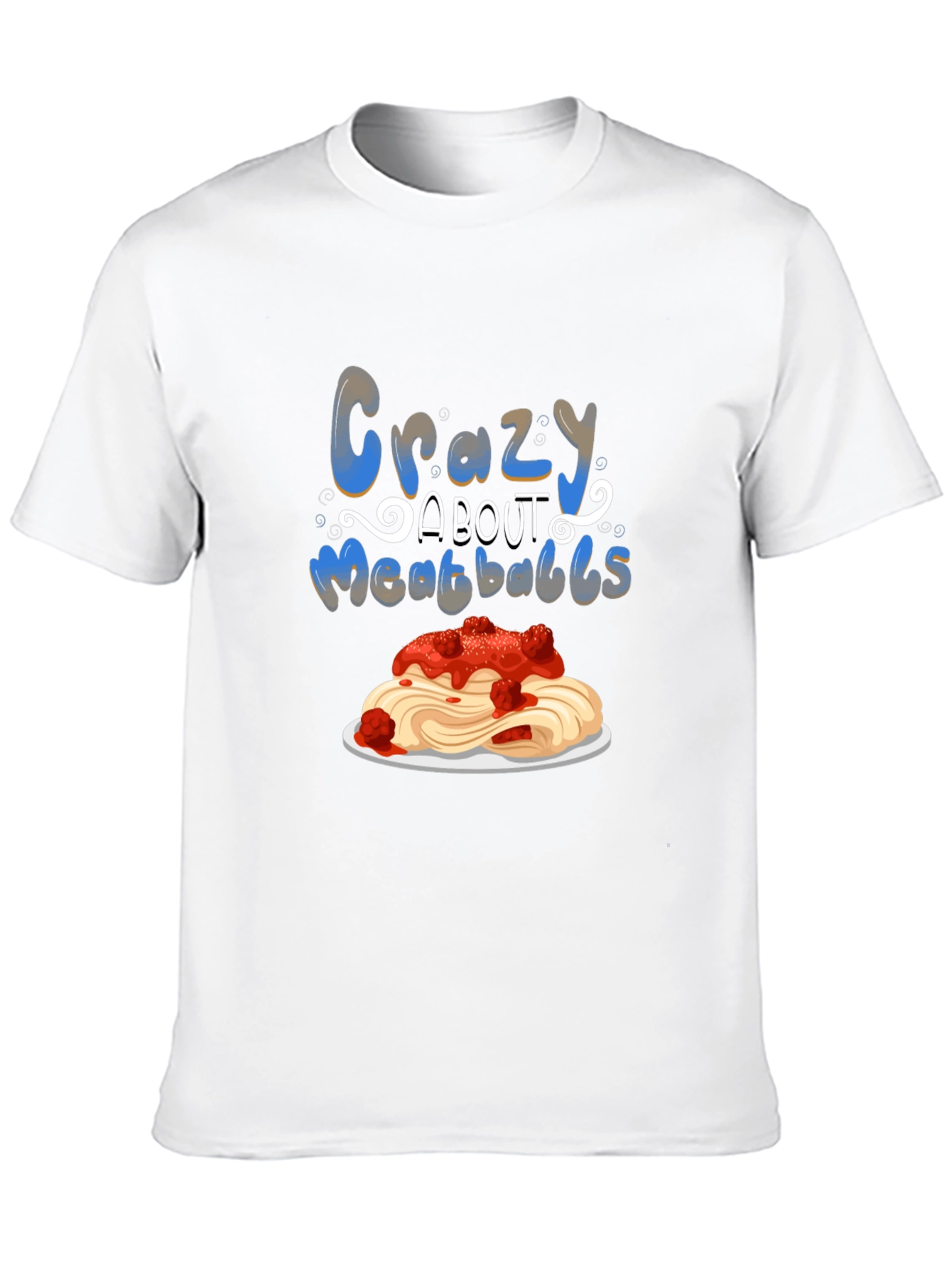 Black Crazy About Meatballs T-Shirt - Foodie Tee view 10