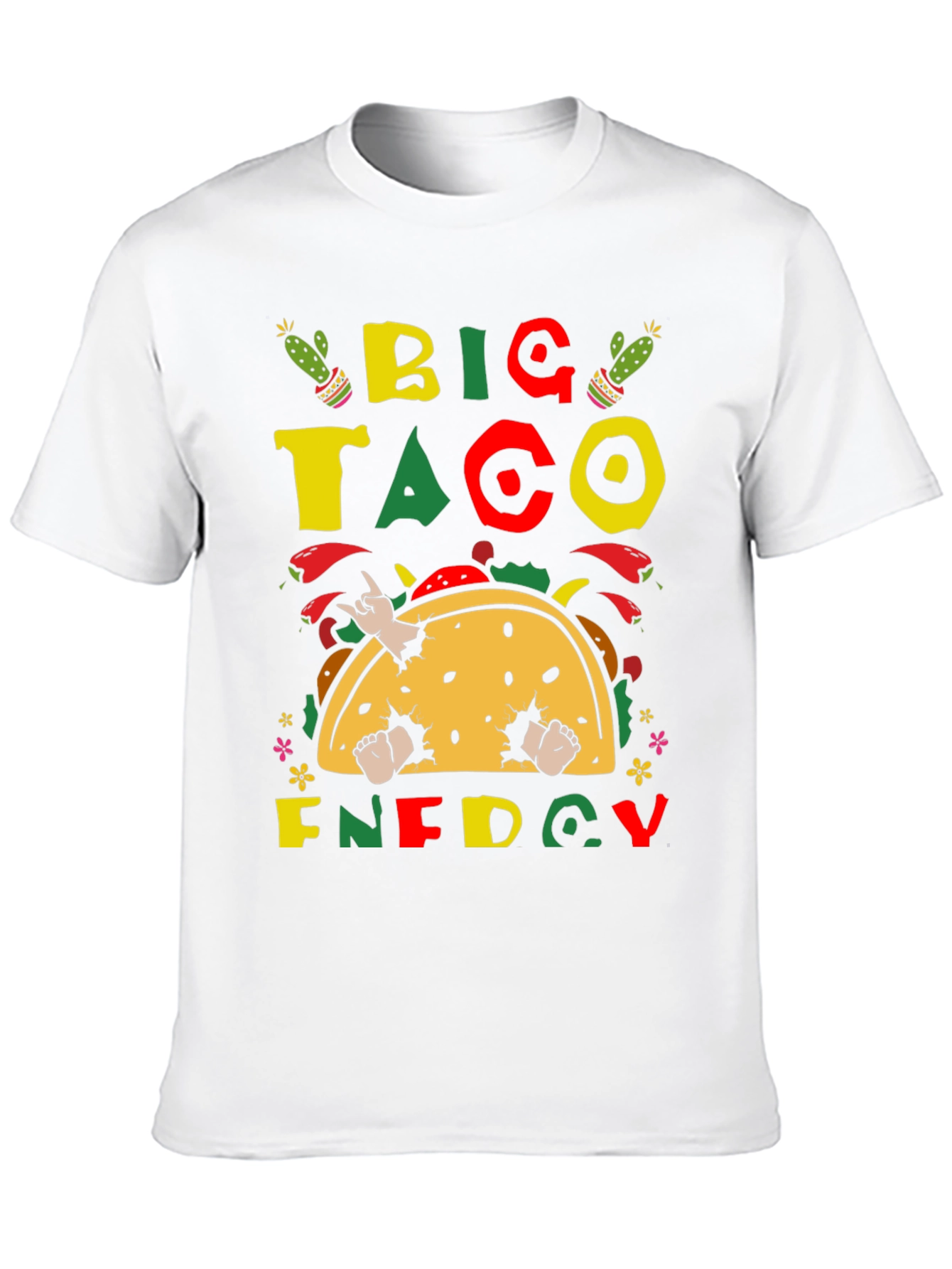 Black Big Taco Energy Graphic T-Shirt - Fun Foodie Tee view 10