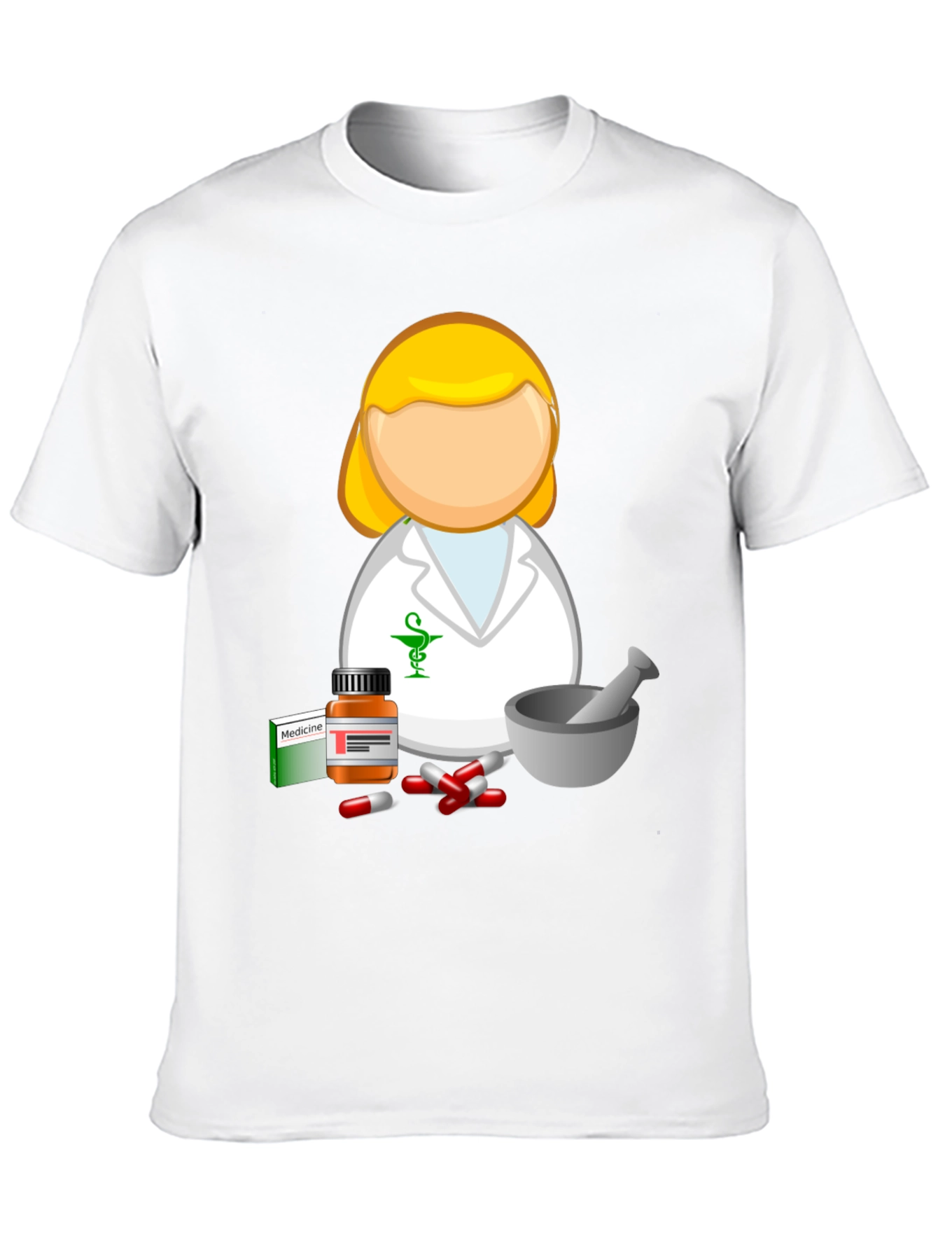 Black Pharmacist Cartoon T-Shirt - Medical Professional Style view 10