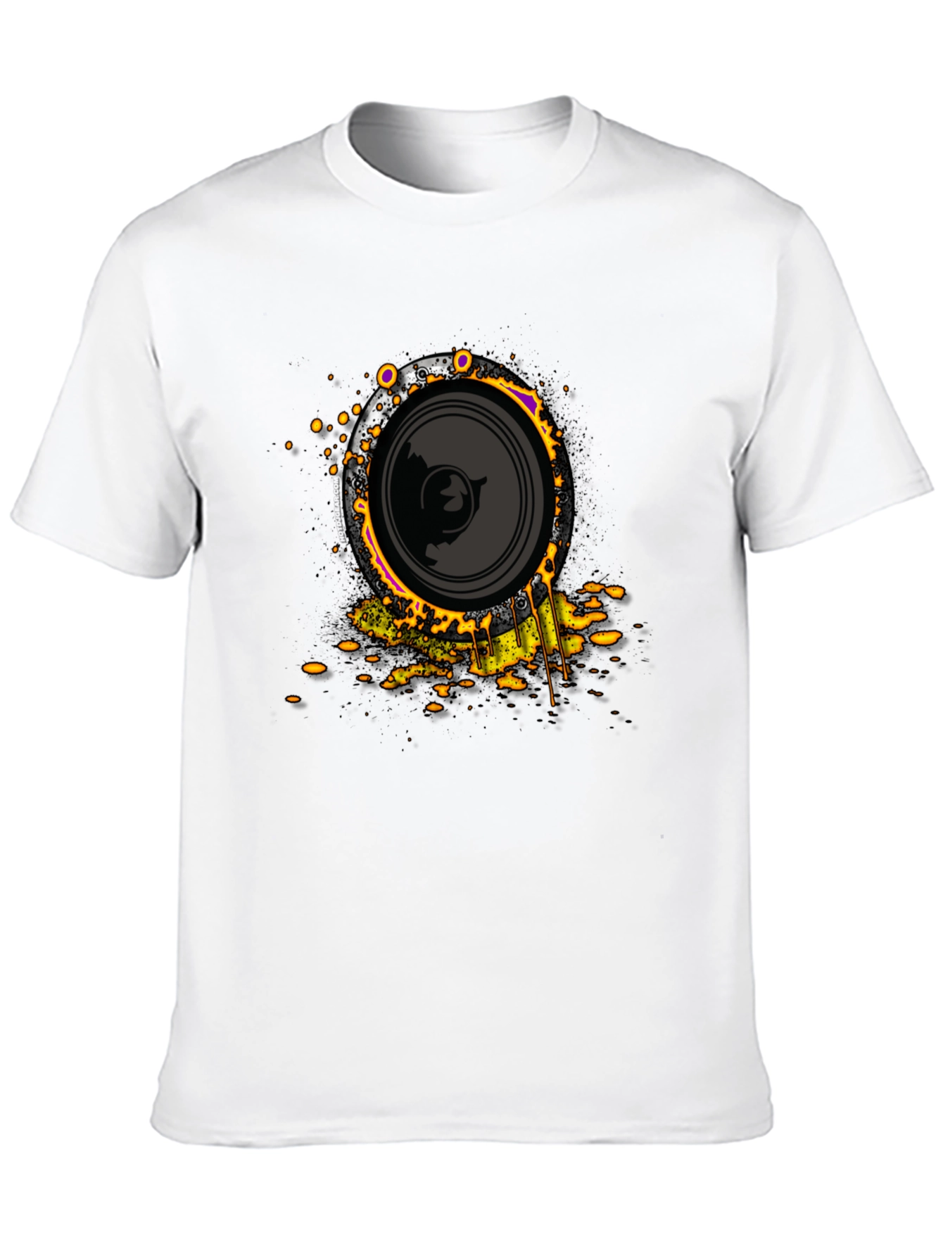 Black Speaker Graphic Black T-Shirt view 10