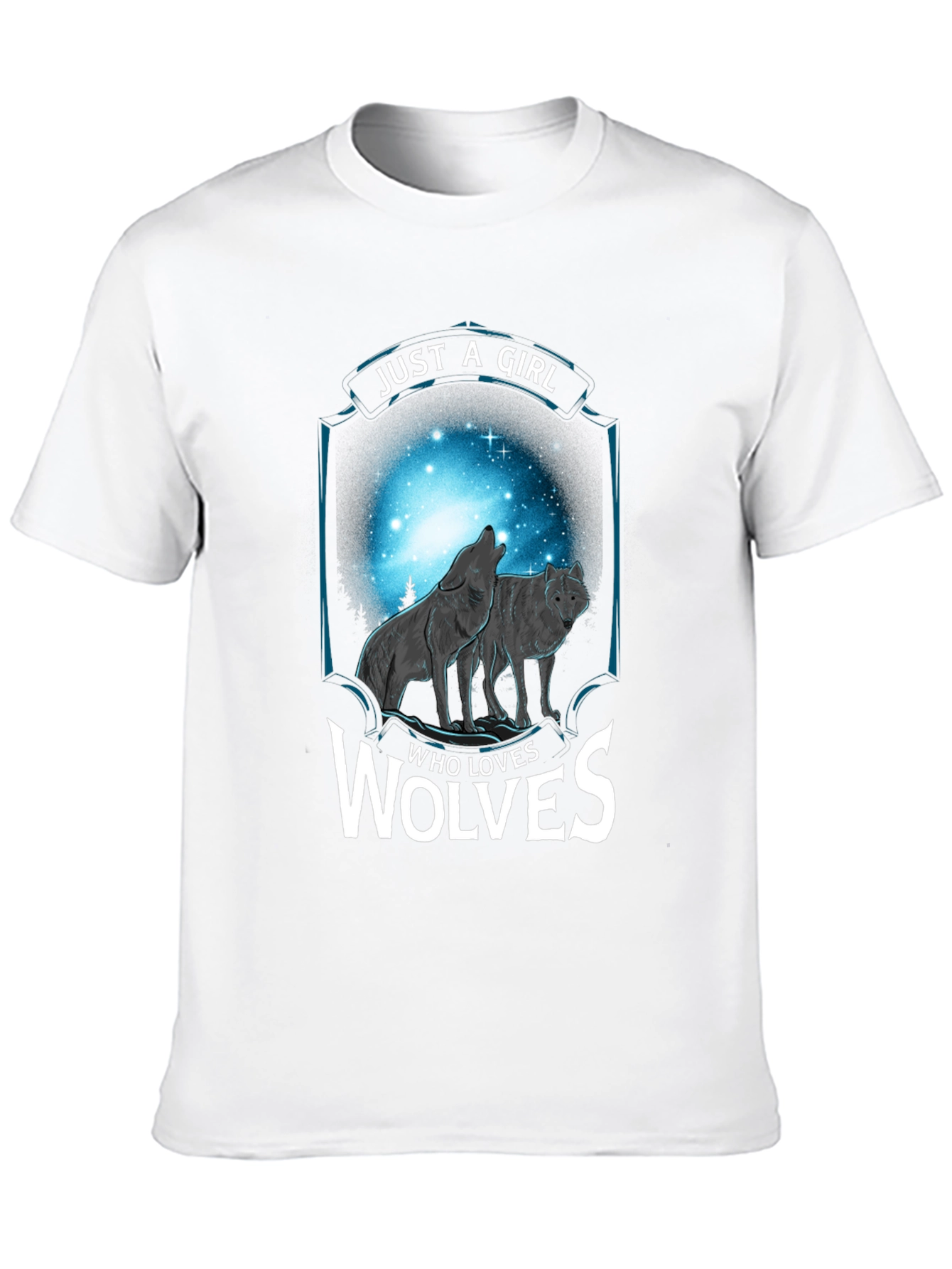 Black Just a Girl Who Loves Wolves T-Shirt view 10