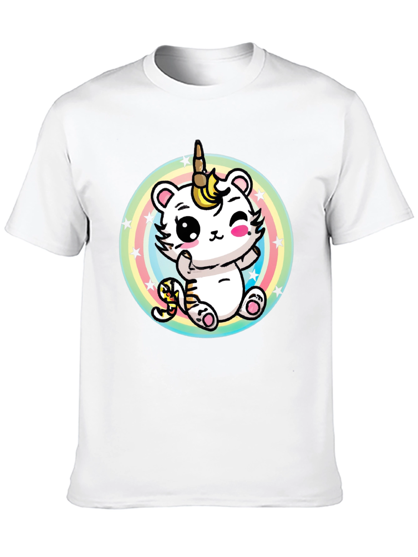 Black Unicorn Tiger Bear T-Shirt Funny Animal Tee view 10