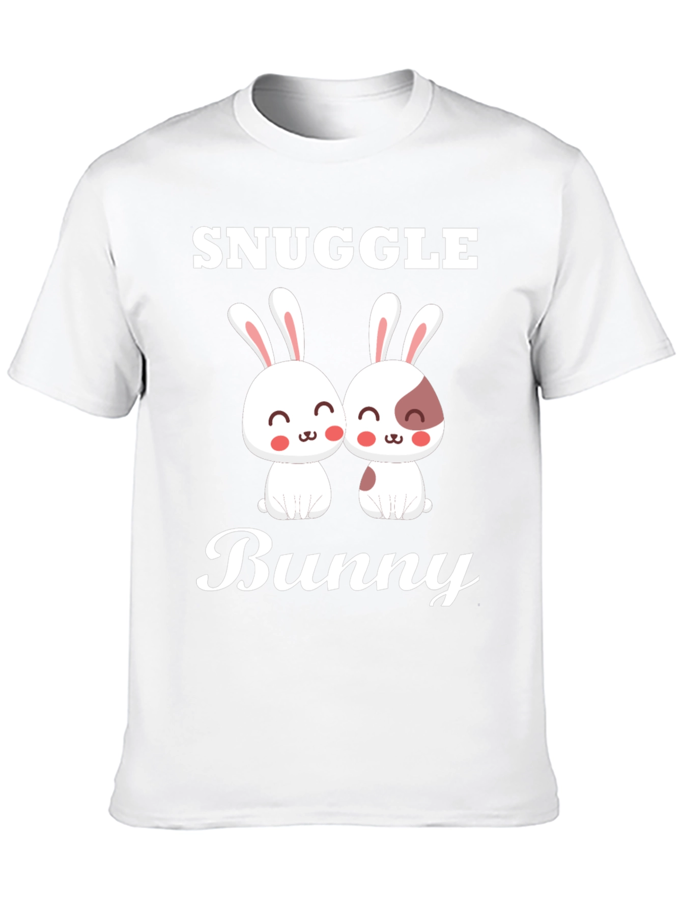 Black Snuggle Bunny Graphic Tee - Cute Couple Rabbits view 10