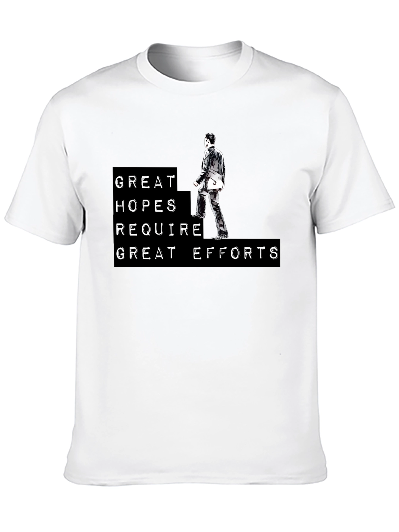 Black Motivational T-Shirt: Great Hopes Require Efforts view 10