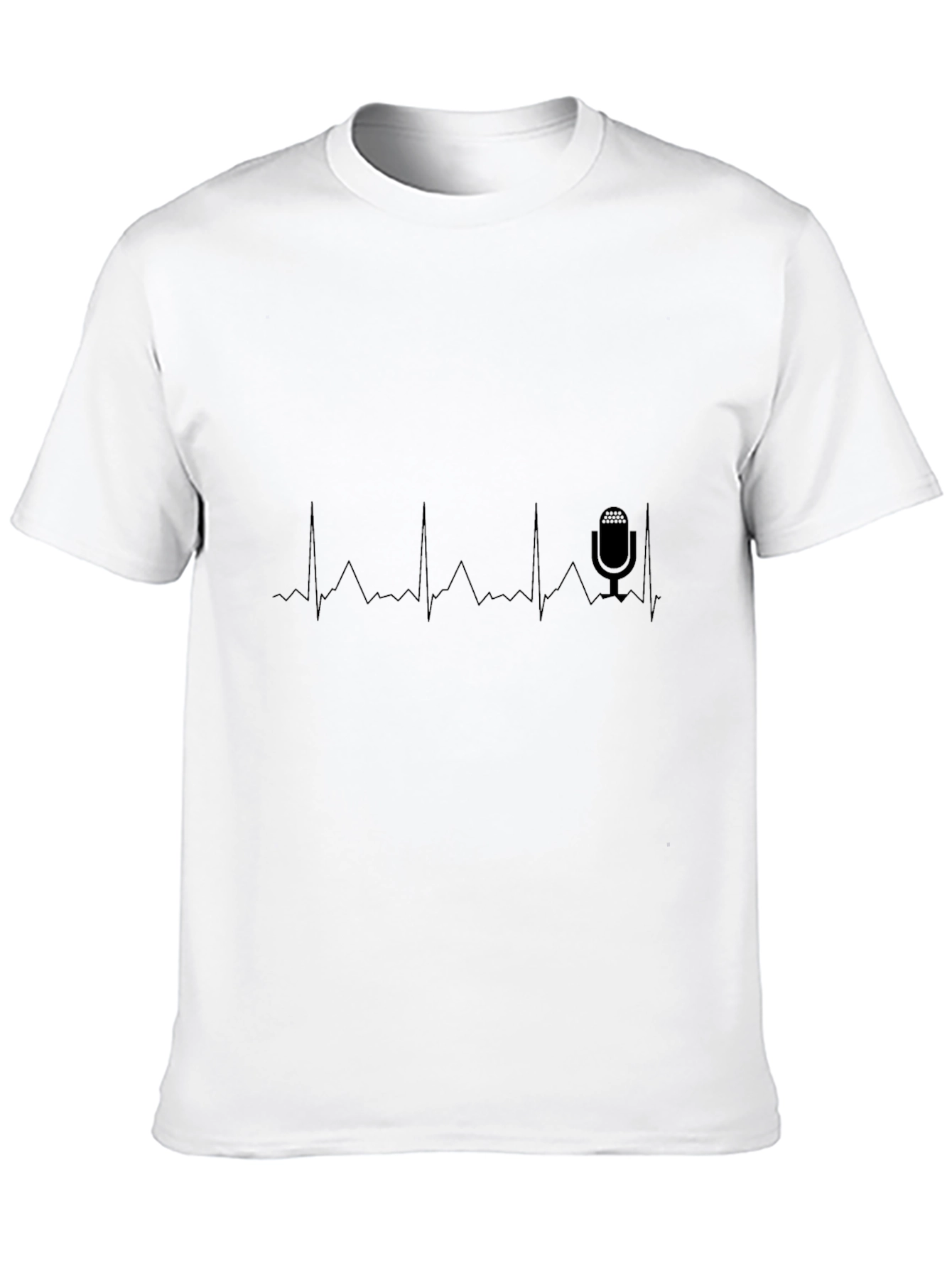 Black Podcast Heartbeat T-Shirt - Black Crew Neck view 10