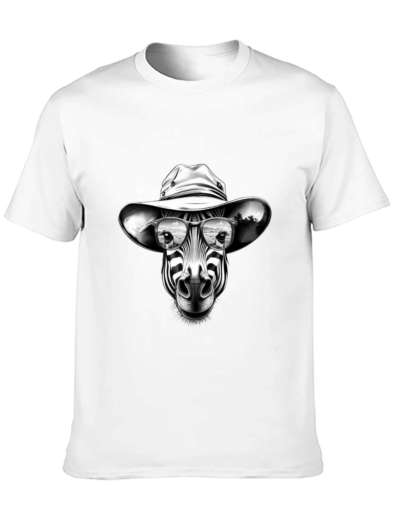 Black Zebra Cowboy Graphic Tee - Black Cotton T-Shirt view 10