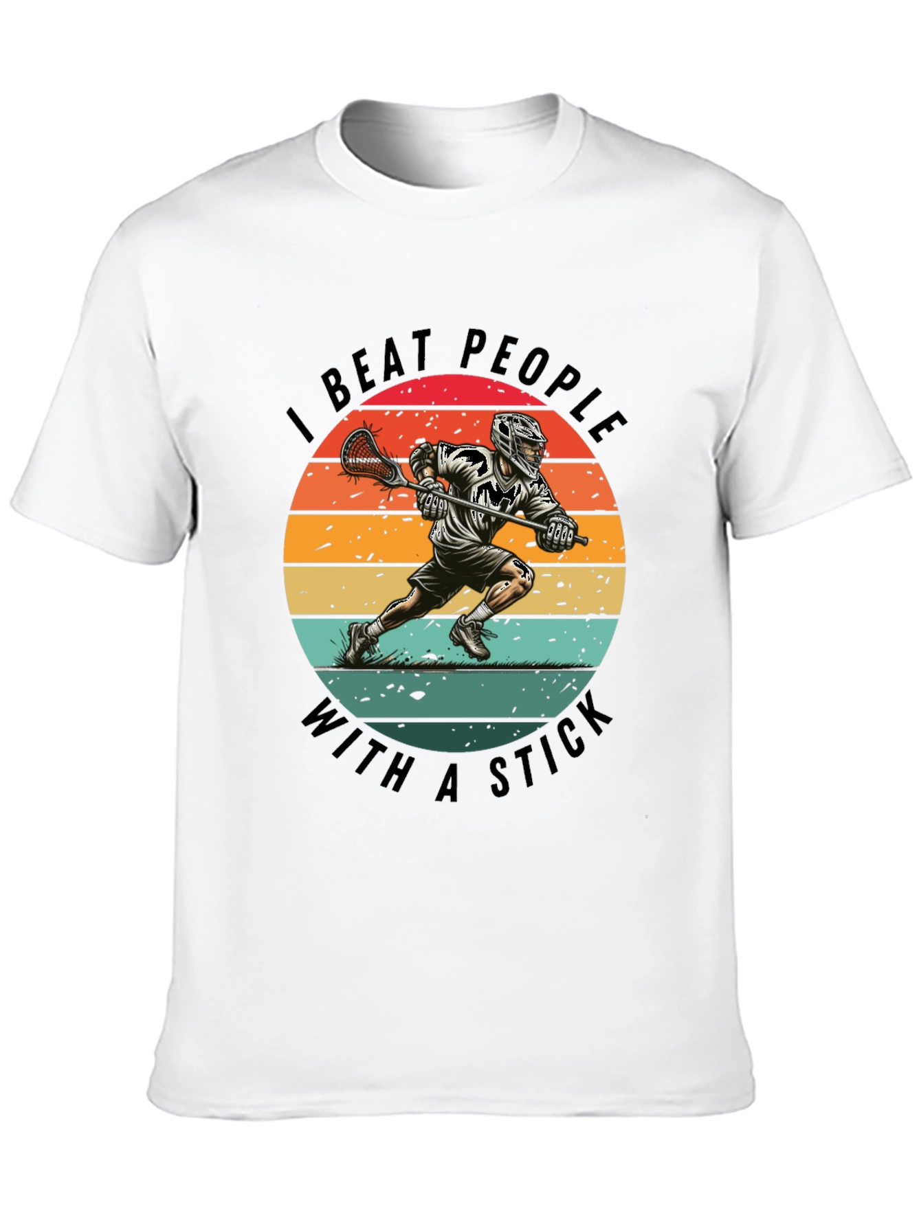 Black Lacrosse T-Shirt - I Beat People With A Stick view 10