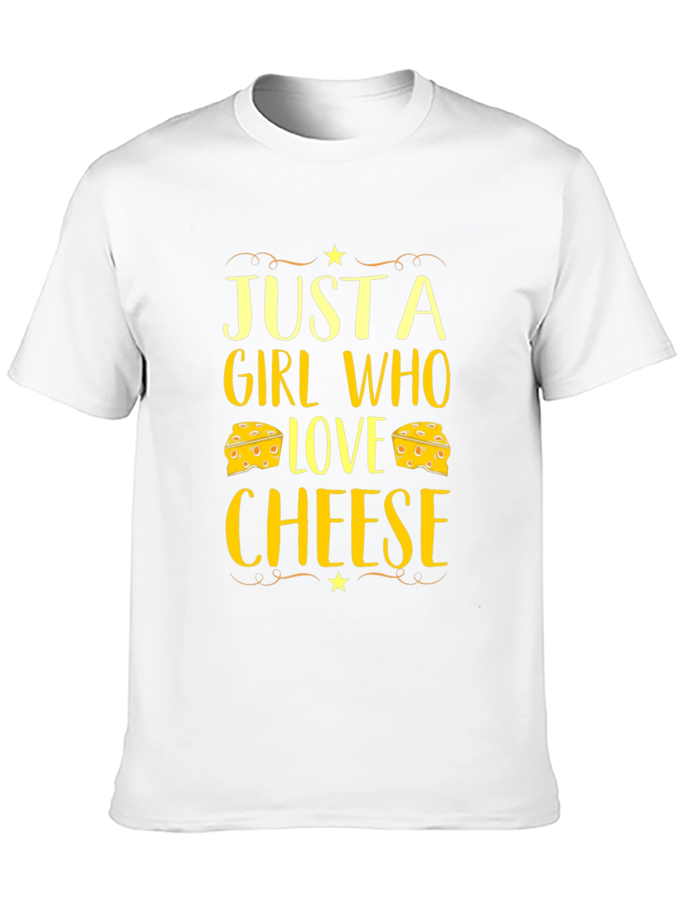 Black Just a Girl Who Loves Cheese Graphic T-Shirt view 10