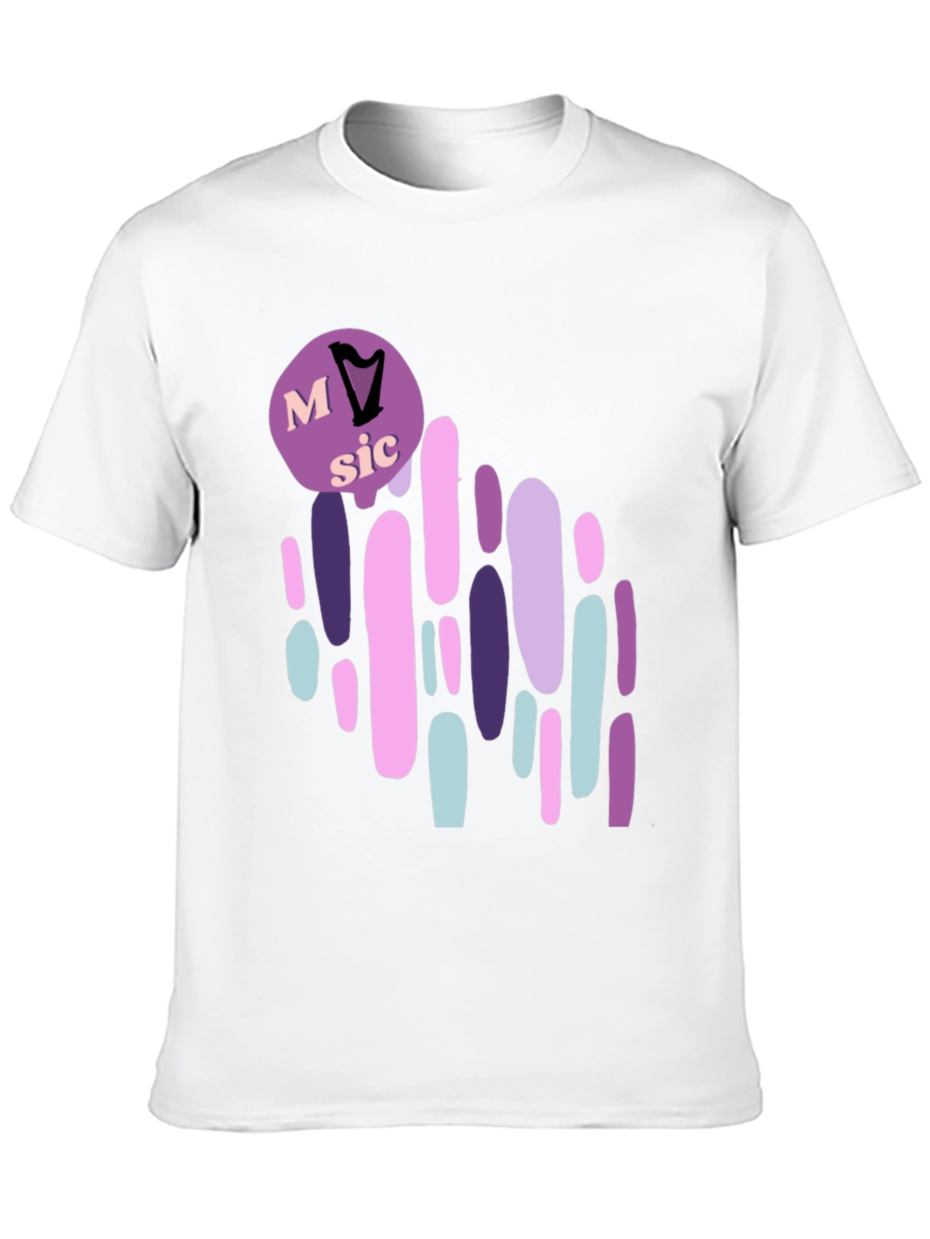 Black Music Lover Graphic T-Shirt - Harp Design view 10