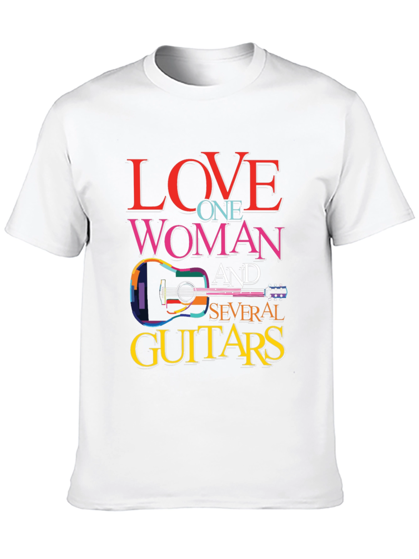 Black Love One Woman and Several Guitars Graphic T-Shirt view 10