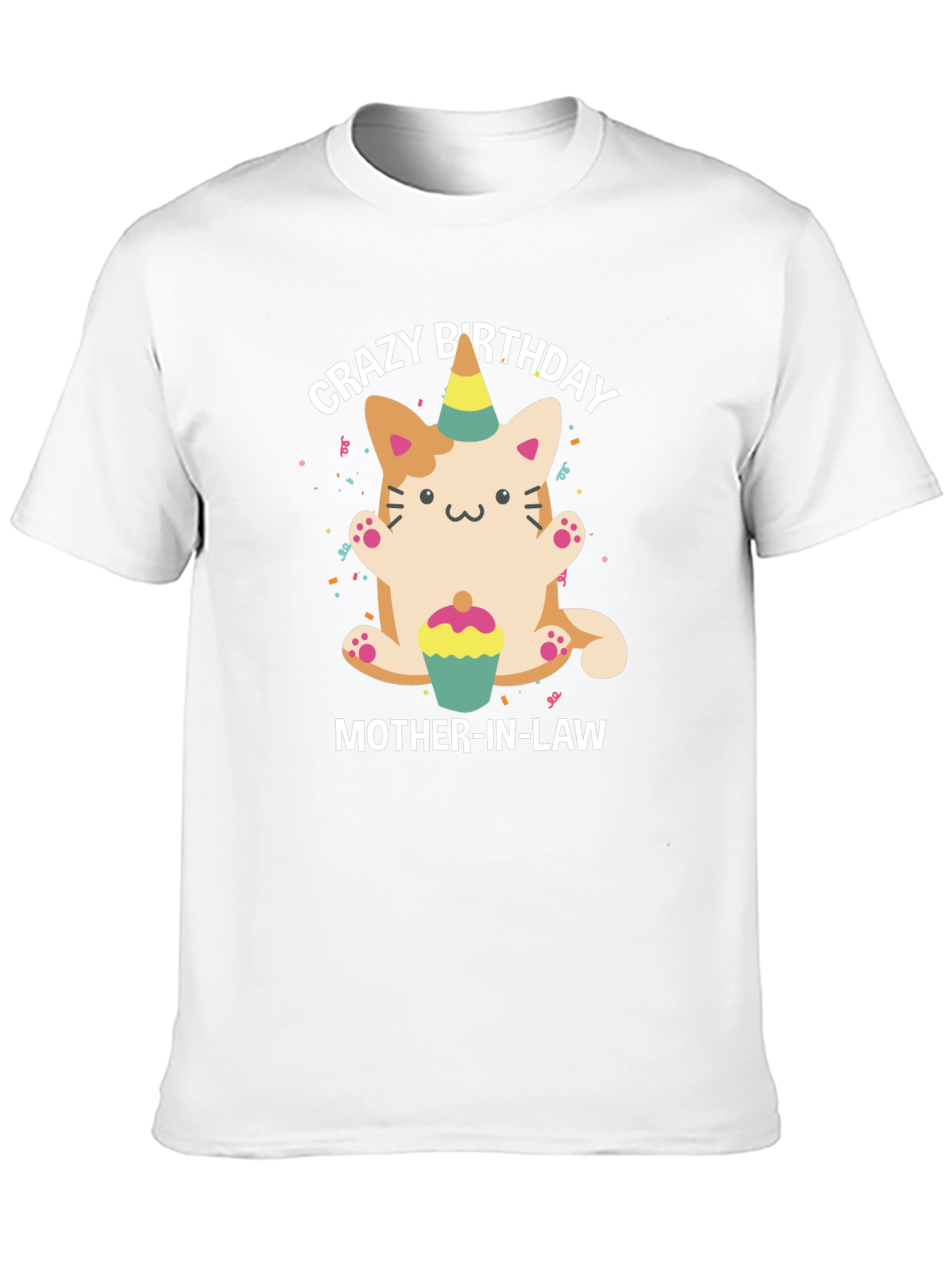 Black Crazy Birthday Mother-In-Law Cat T-Shirt view 10