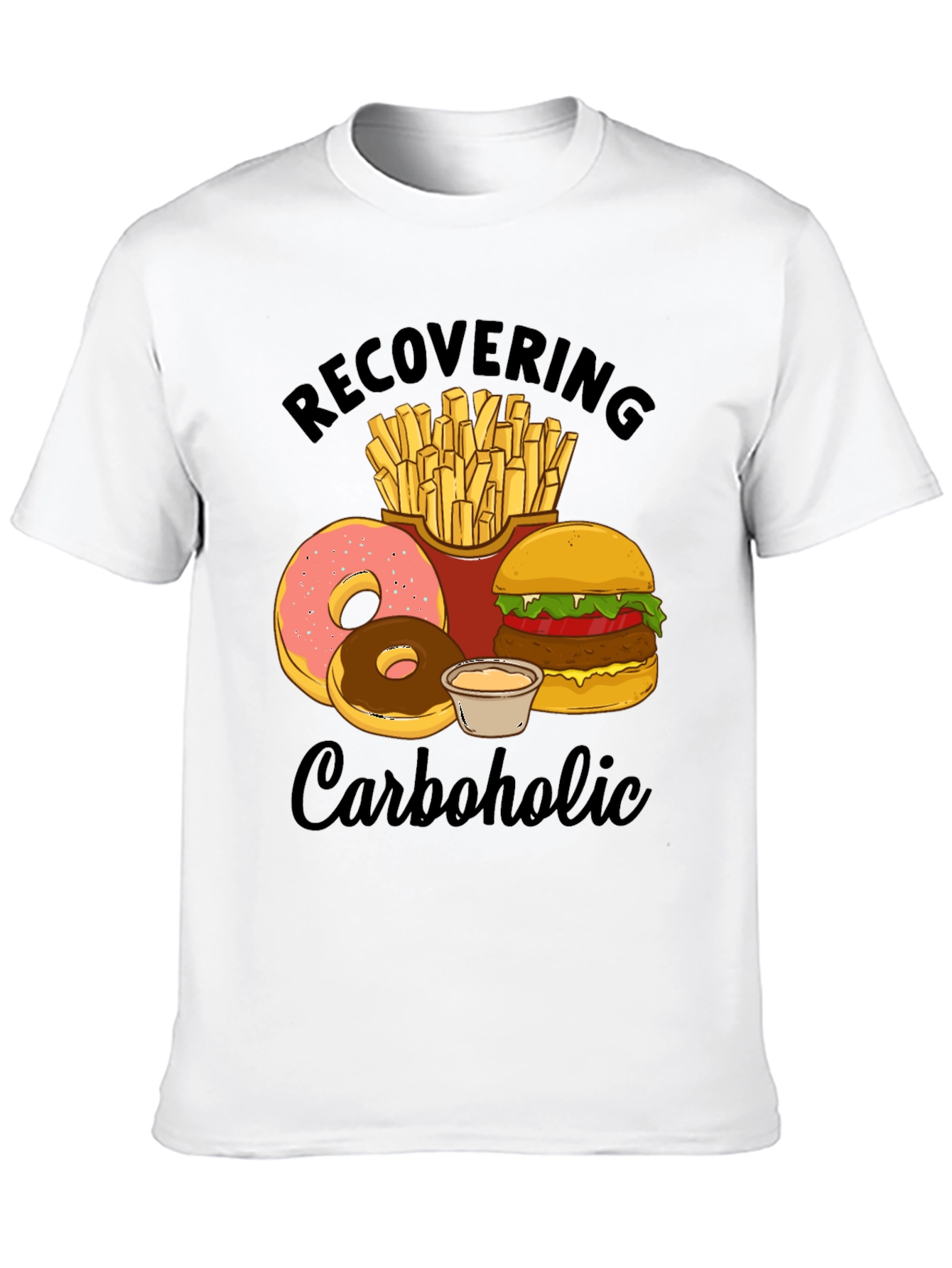 Black Recovering Carboholic Graphic T-Shirt view 10